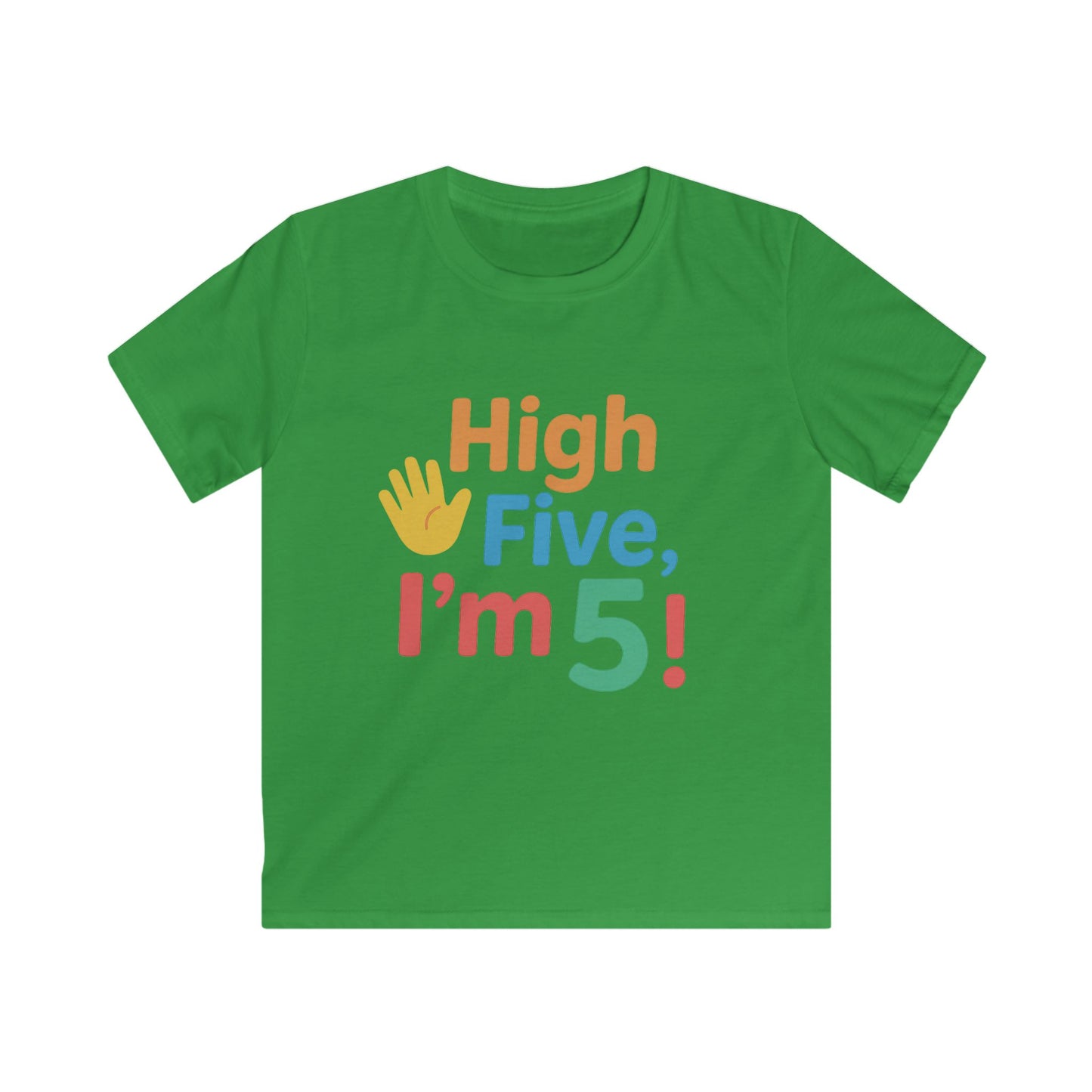 High Five Kids Tee, Birthday Shirt, Children's T-Shirt, Fun Kids Clothing, Playful Tee for Kids, Gift for 5-Year-Old