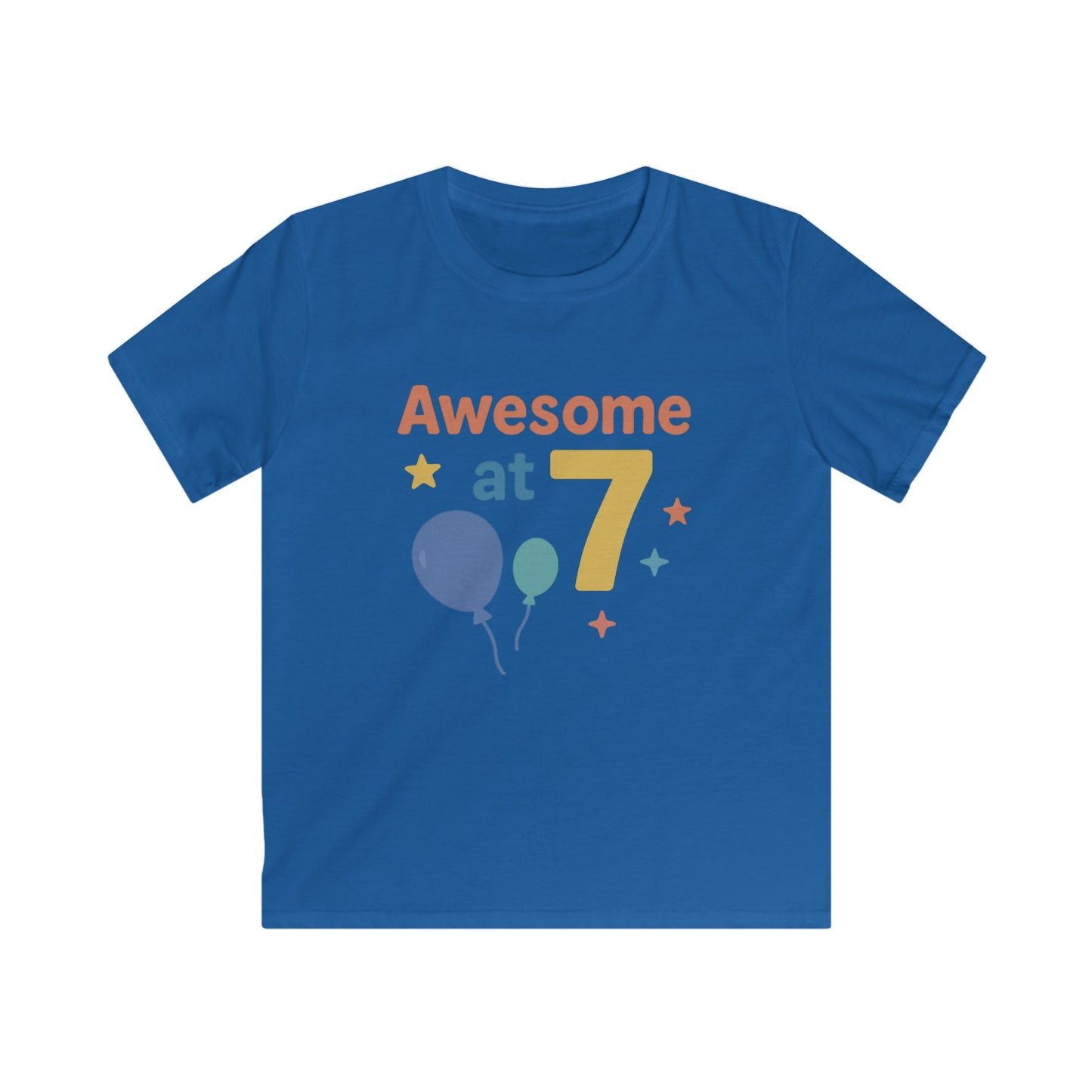 Kids Birthday T-Shirt, Awesome at 7 Tee, Birthday Celebration Shirt, Gift for Kids, Fun Casual Wear