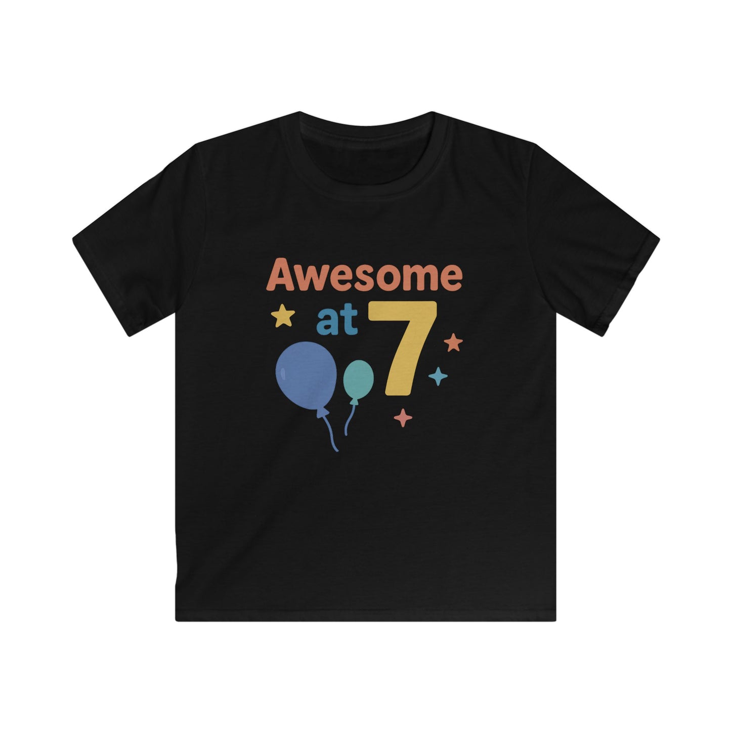 Kids Birthday T-Shirt, Awesome at 7 Tee, Birthday Celebration Shirt, Gift for Kids, Fun Casual Wear