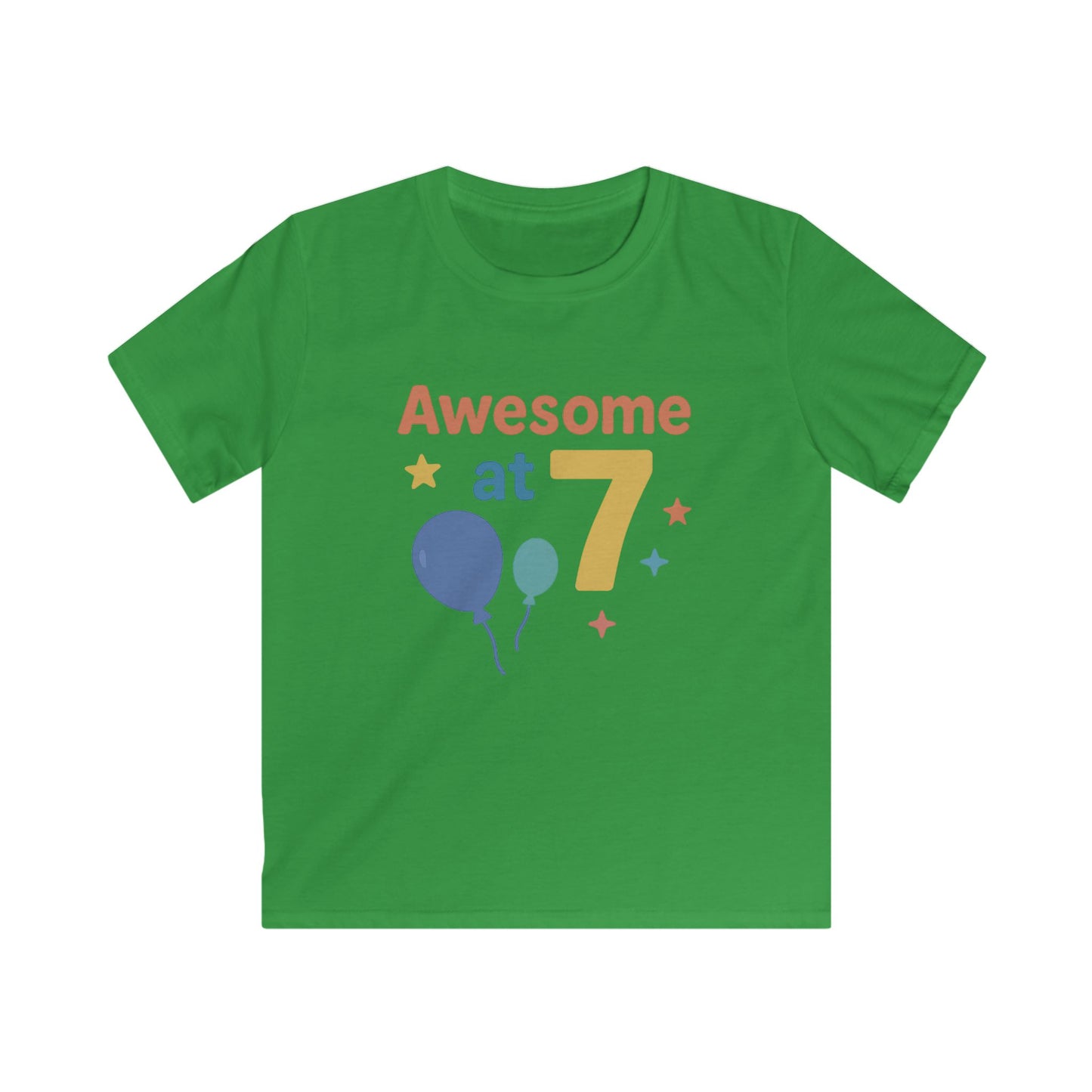 Kids Birthday T-Shirt, Awesome at 7 Tee, Birthday Celebration Shirt, Gift for Kids, Fun Casual Wear