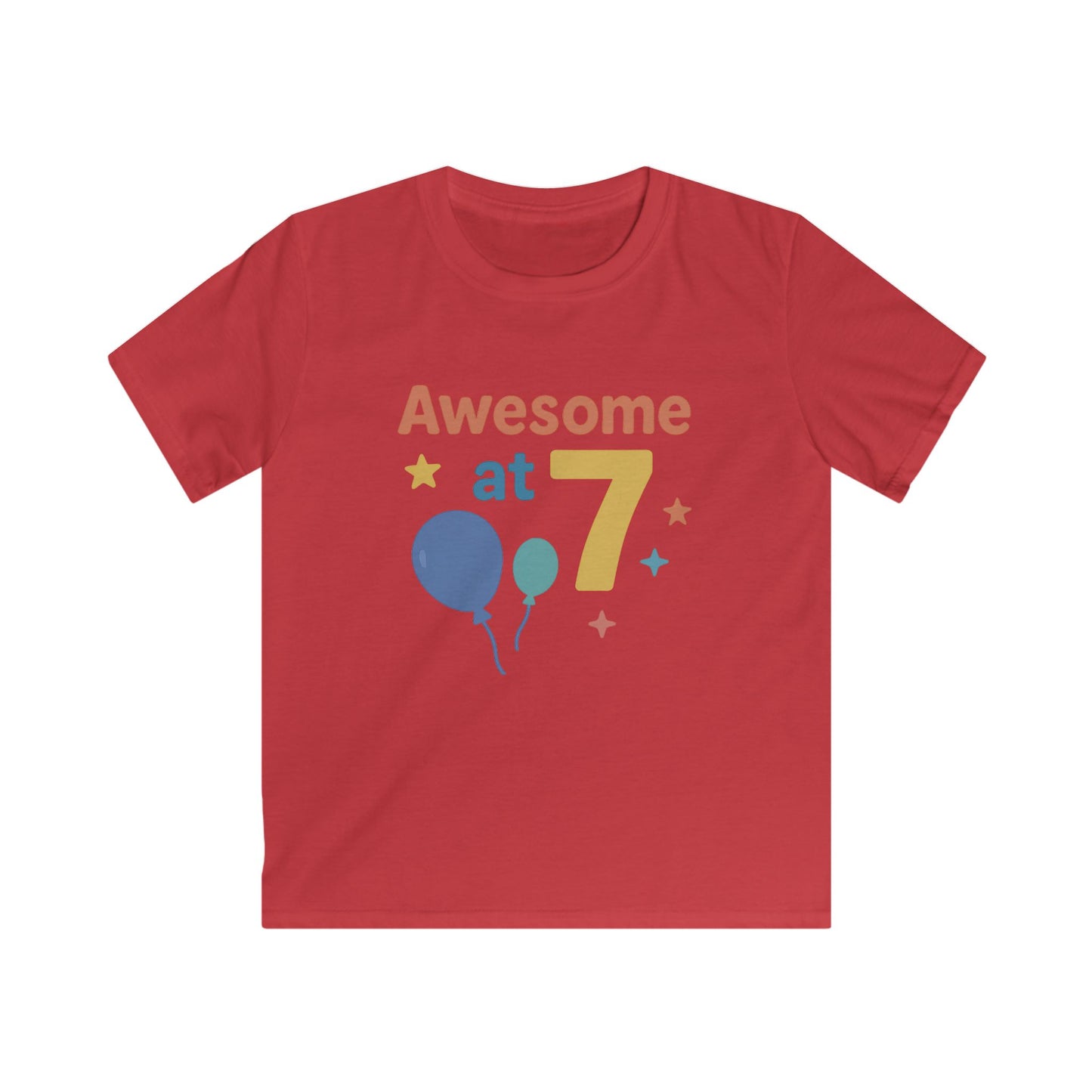 Kids Birthday T-Shirt, Awesome at 7 Tee, Birthday Celebration Shirt, Gift for Kids, Fun Casual Wear