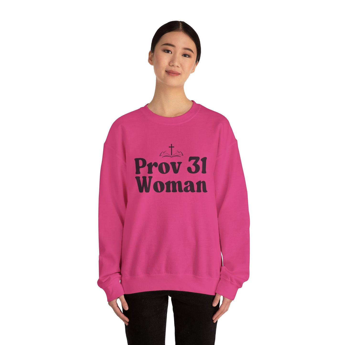 Faith-Inspired Unisex Crewneck Sweatshirt, Prov 31 Woman Gift, Cozy Apparel, Christian Fashion, Spirituality, Everyday Wear