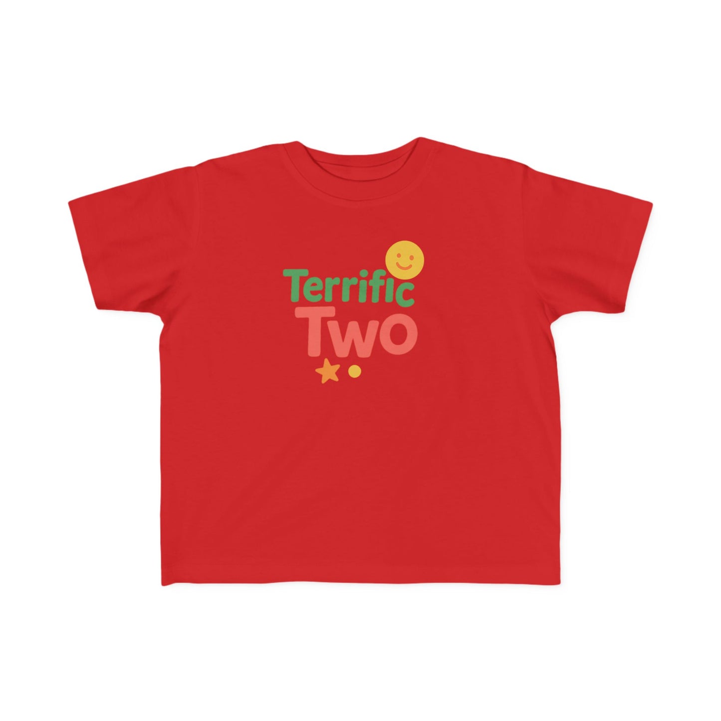 Toddler Fine Jersey Tee - Terrific Two Celebration Shirt, Birthday Gift, Cute Kids Apparel, Fun Toddler Top, Playtime Tee