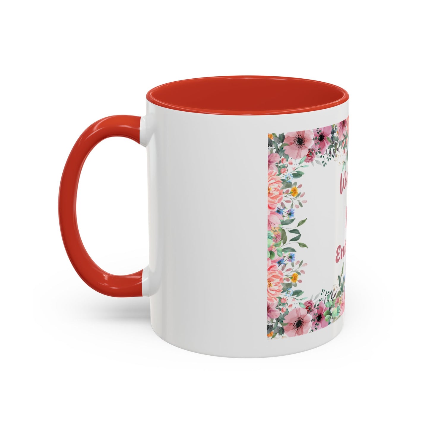 Floral Accent Coffee Mug - "We Love You!" Personalized Gift