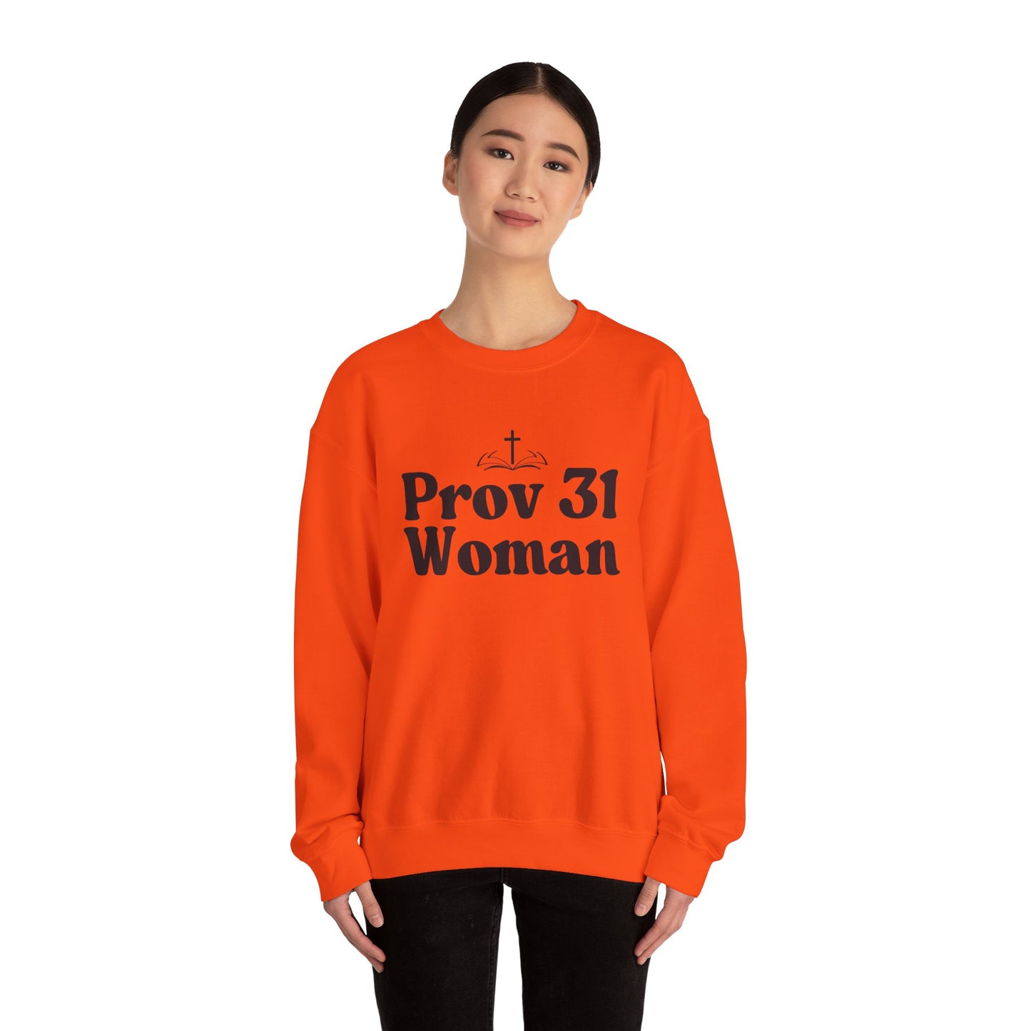 Faith-Inspired Unisex Crewneck Sweatshirt, Prov 31 Woman Gift, Cozy Apparel, Christian Fashion, Spirituality, Everyday Wear