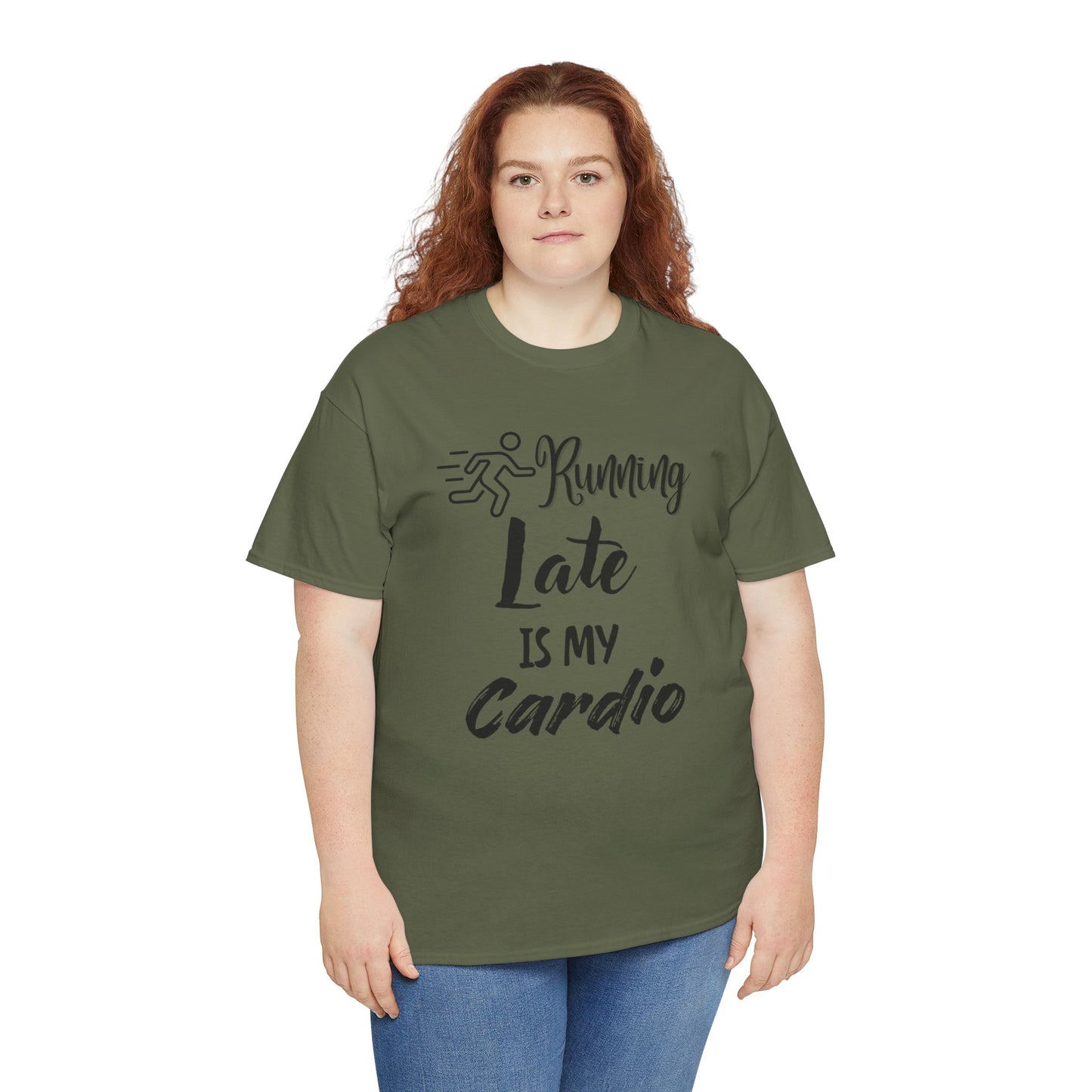 Running Late Is My Cardio Unisex Heavy Cotton Tee