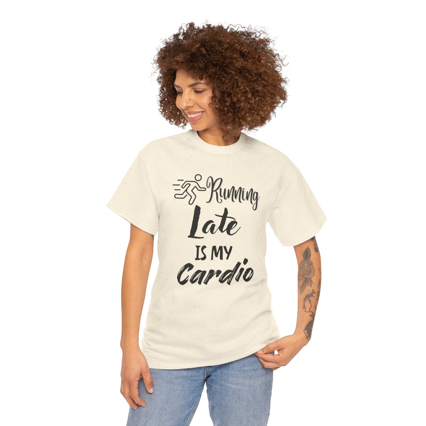 Running Late Is My Cardio Unisex Heavy Cotton Tee