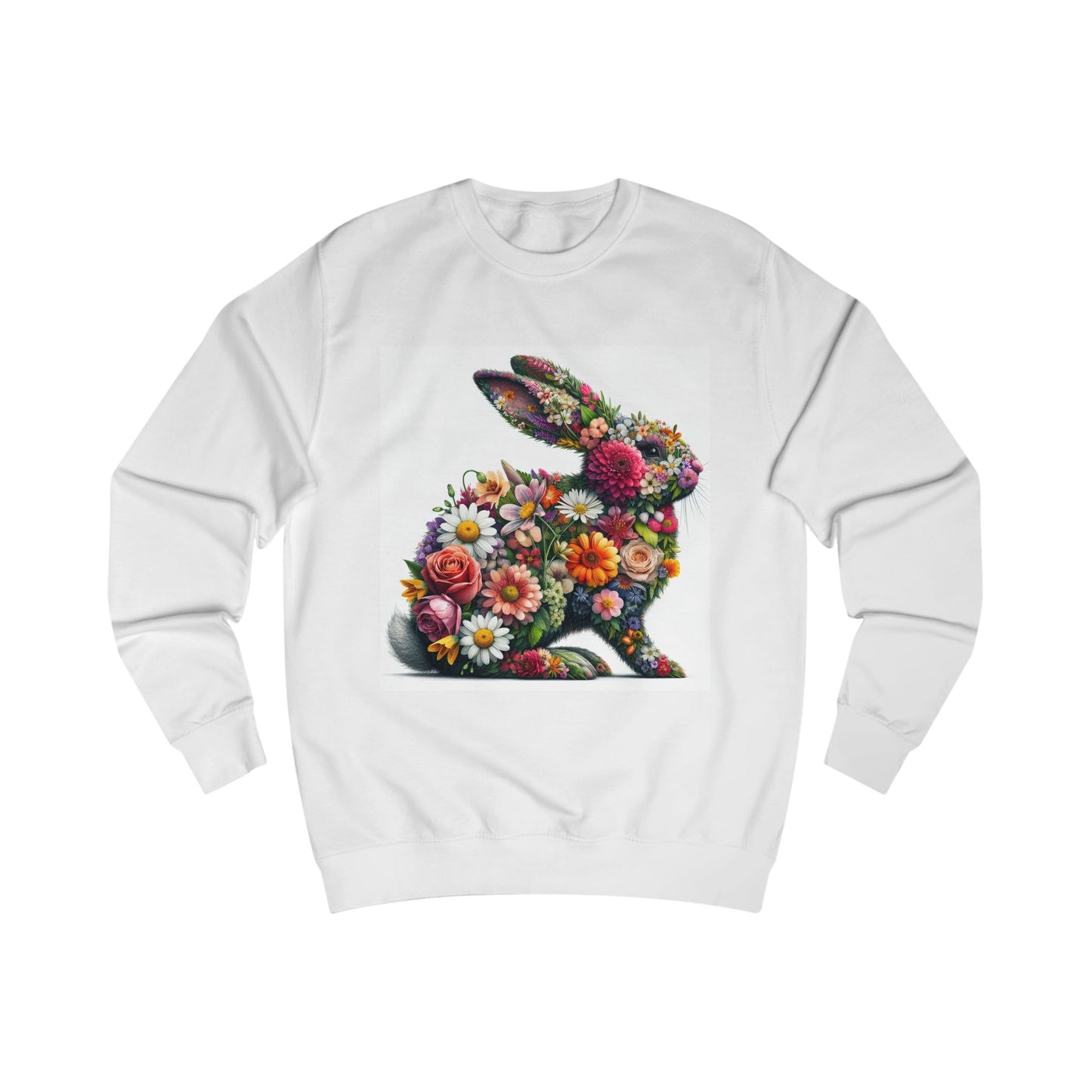 Floral Bunny Unisex Sweatshirt - Cozy Spring Design for Animal Lovers