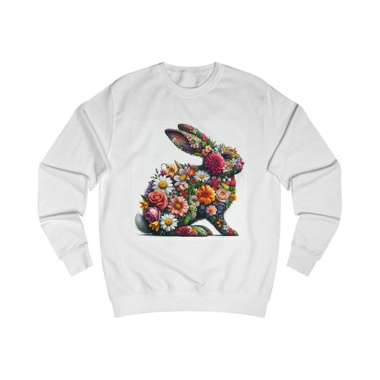 Floral Bunny Unisex Sweatshirt - Cozy Spring Design for Animal Lovers