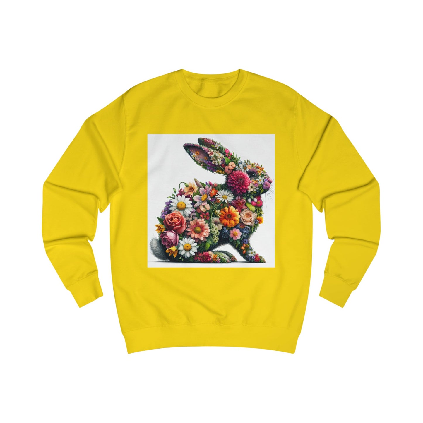 Floral Bunny Unisex Sweatshirt - Cozy Spring Design for Animal Lovers