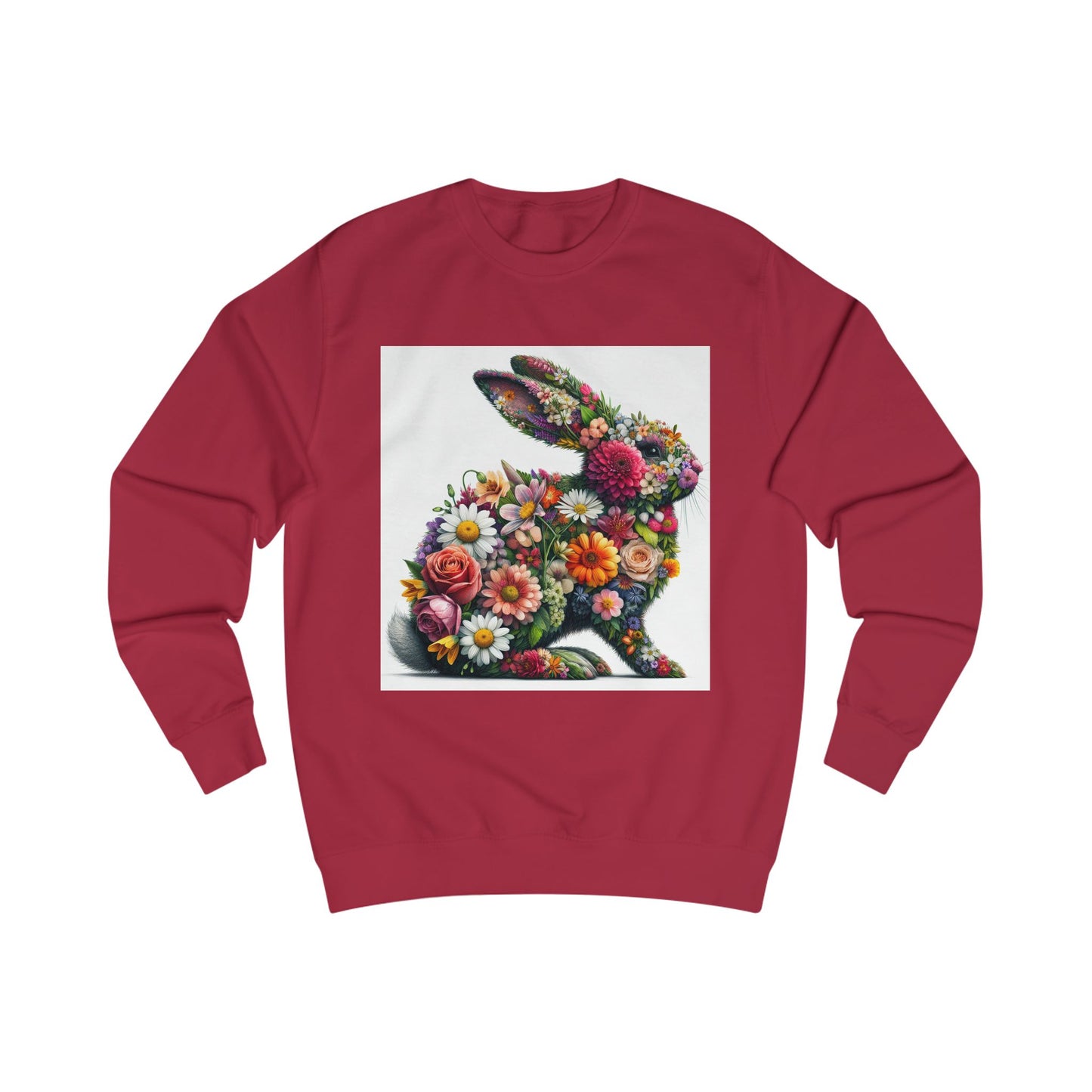 Floral Bunny Unisex Sweatshirt - Cozy Spring Design for Animal Lovers