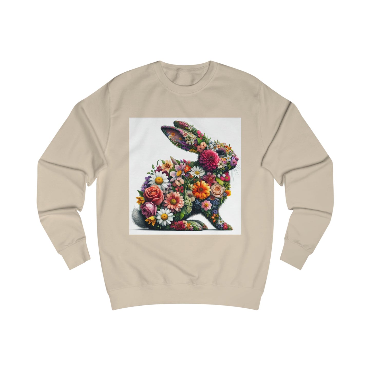 Floral Bunny Unisex Sweatshirt - Cozy Spring Design for Animal Lovers