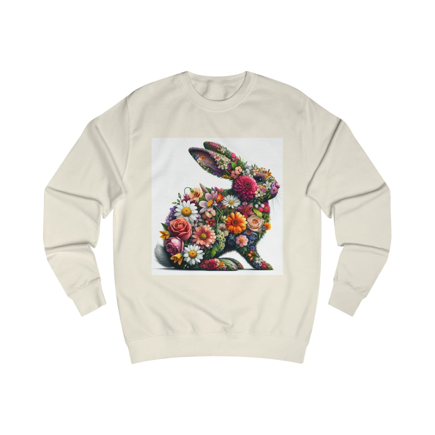 Floral Bunny Unisex Sweatshirt - Cozy Spring Design for Animal Lovers