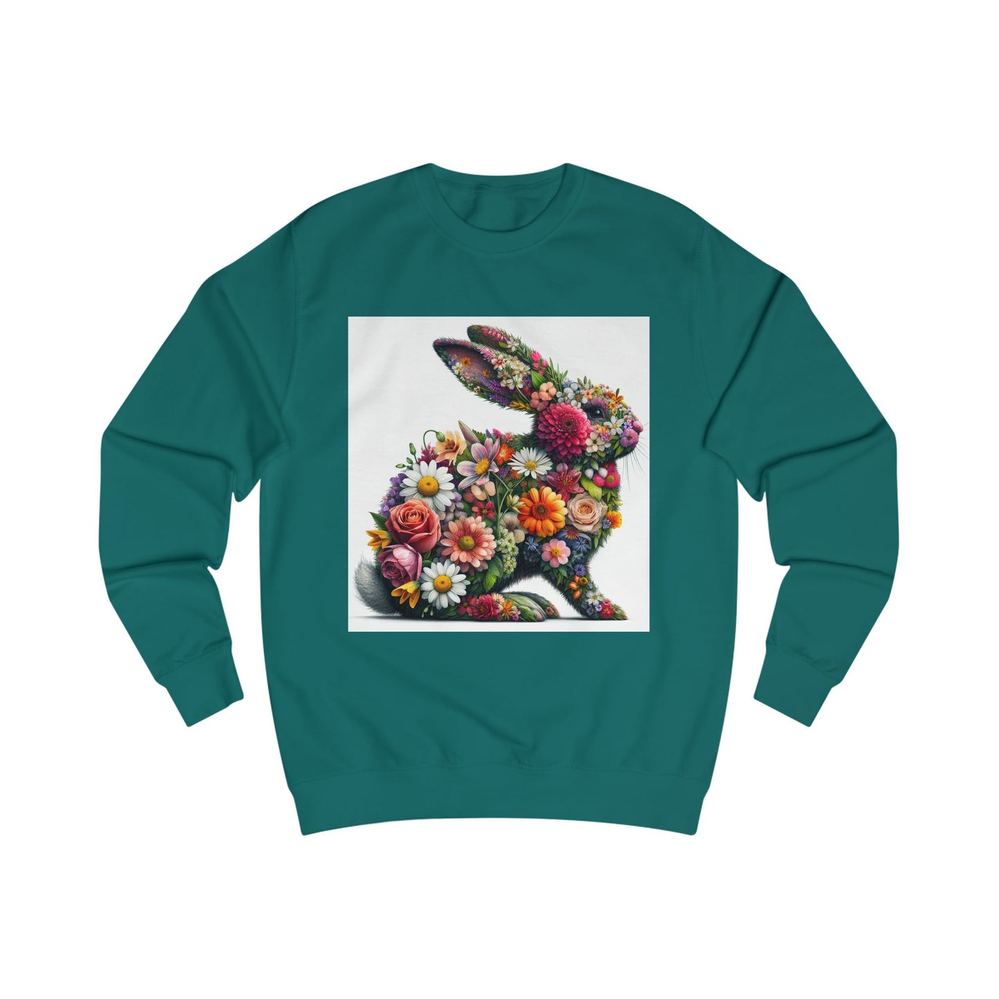 Floral Bunny Unisex Sweatshirt - Cozy Spring Design for Animal Lovers
