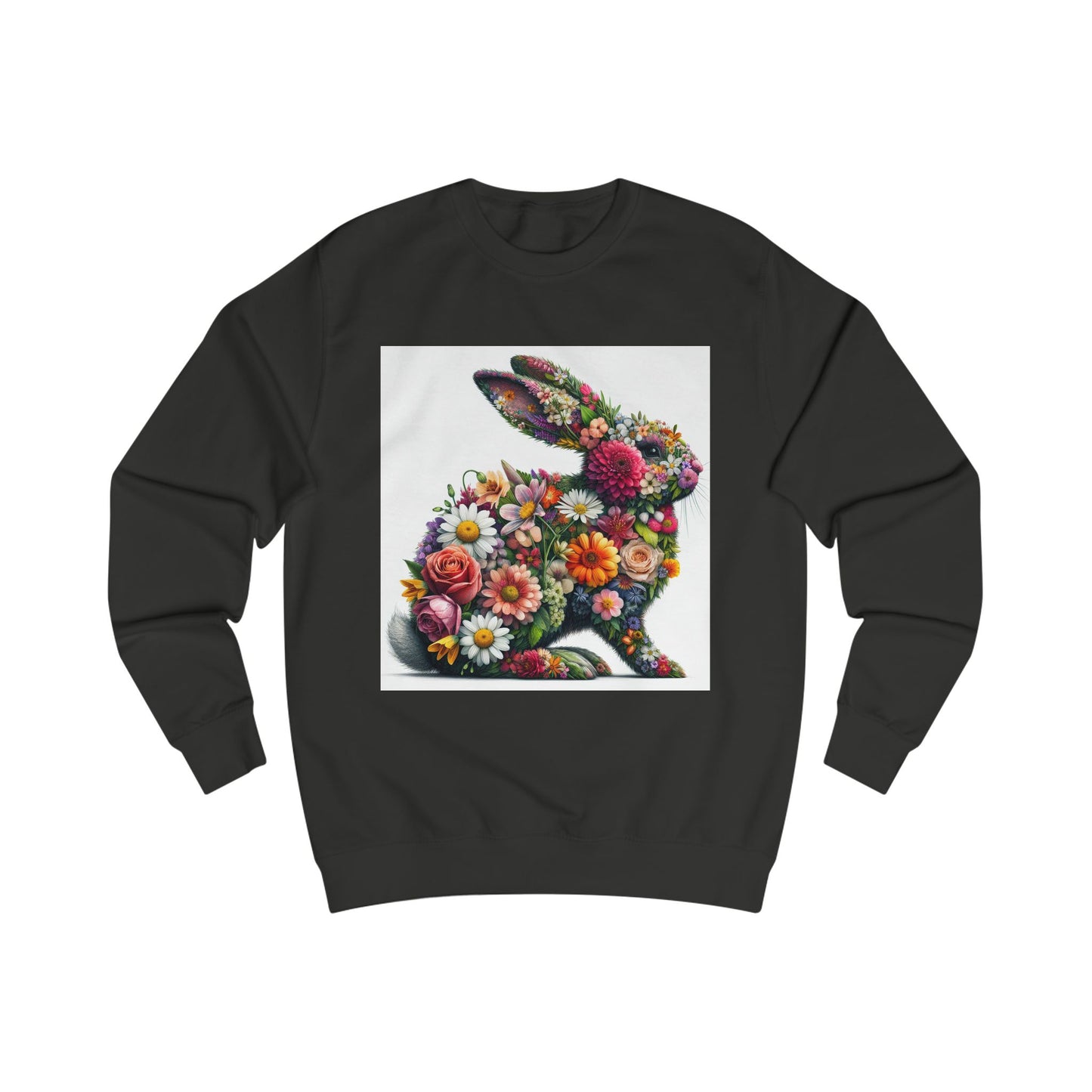 Floral Bunny Unisex Sweatshirt - Cozy Spring Design for Animal Lovers