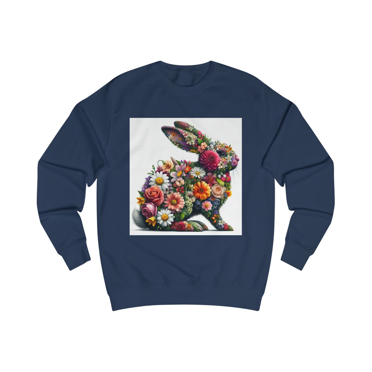 Floral Bunny Unisex Sweatshirt - Cozy Spring Design for Animal Lovers