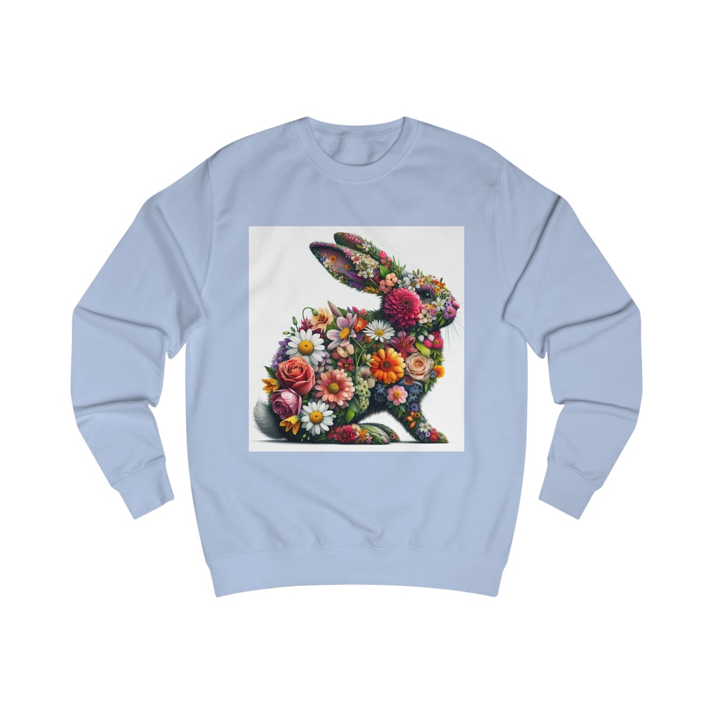 Floral Bunny Unisex Sweatshirt - Cozy Spring Design for Animal Lovers