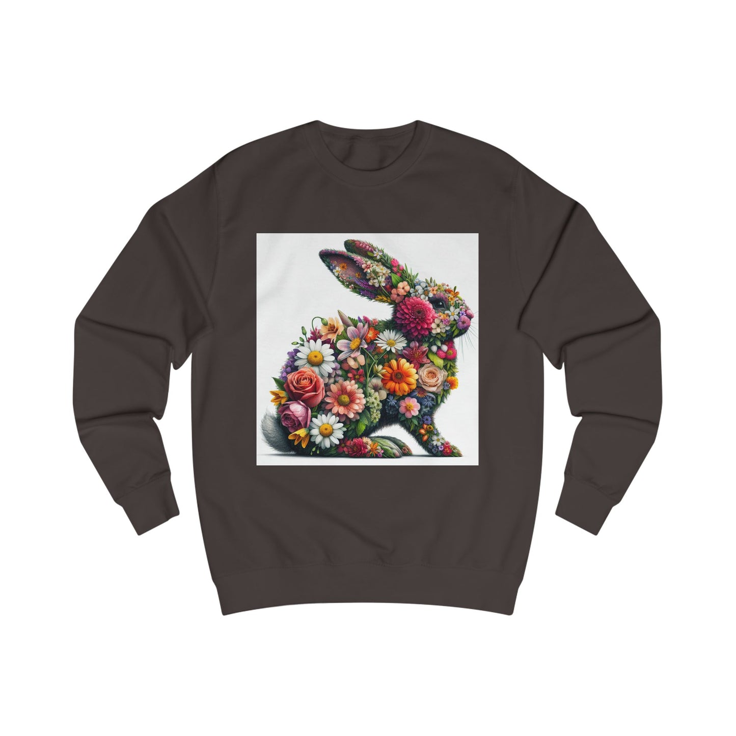 Floral Bunny Unisex Sweatshirt - Cozy Spring Design for Animal Lovers