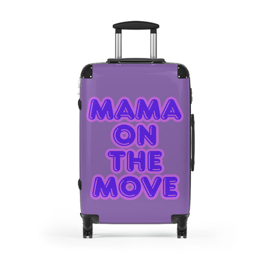 Purple Stylish Travel Suitcase - 'Mama On The Move'  Luggage for Moms on the Go