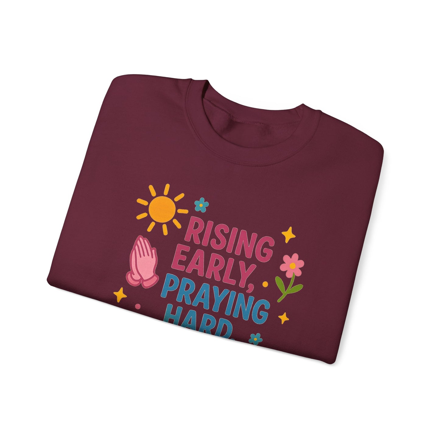 Risen & Slayin' Sweatshirt - Cozy Spiritual Gift for Her, Motivational Crewneck, Daily Inspiration Apparel, Church Outfit, Cute Casual Wear