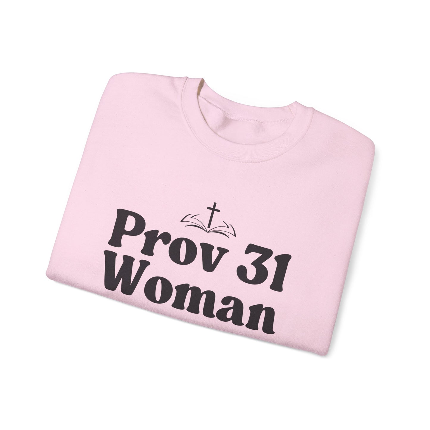 Faith-Inspired Unisex Crewneck Sweatshirt, Prov 31 Woman Gift, Cozy Apparel, Christian Fashion, Spirituality, Everyday Wear