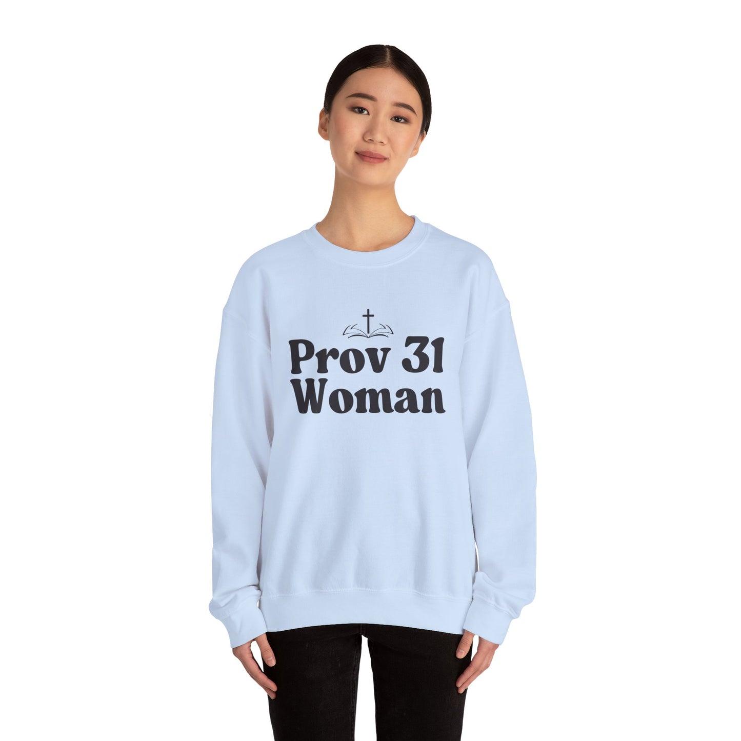 Faith-Inspired Unisex Crewneck Sweatshirt, Prov 31 Woman Gift, Cozy Apparel, Christian Fashion, Spirituality, Everyday Wear