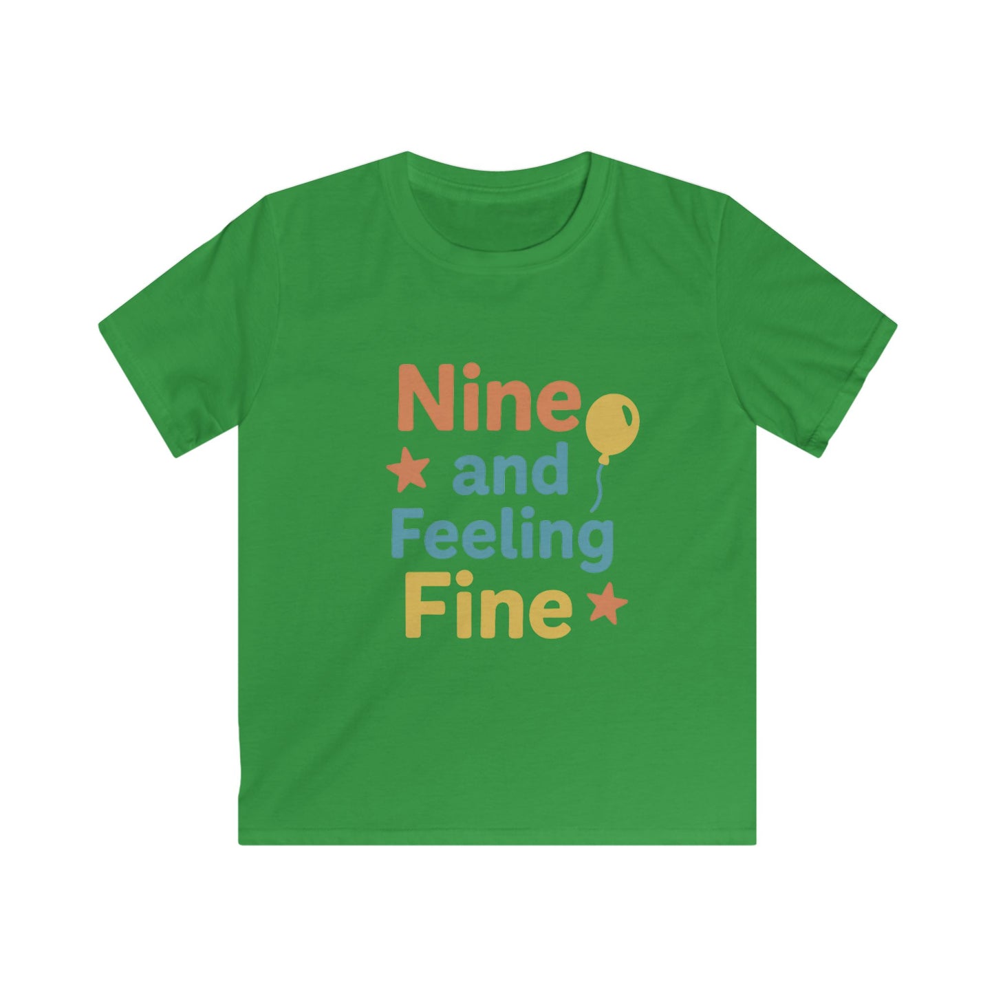 Birthday Celebration Kids Tee, Nine and Feeling Fine Shirt, Birthday Gift, Kids Apparel, Fun Casual Wear, Summer T-Shirt, Youth Tee