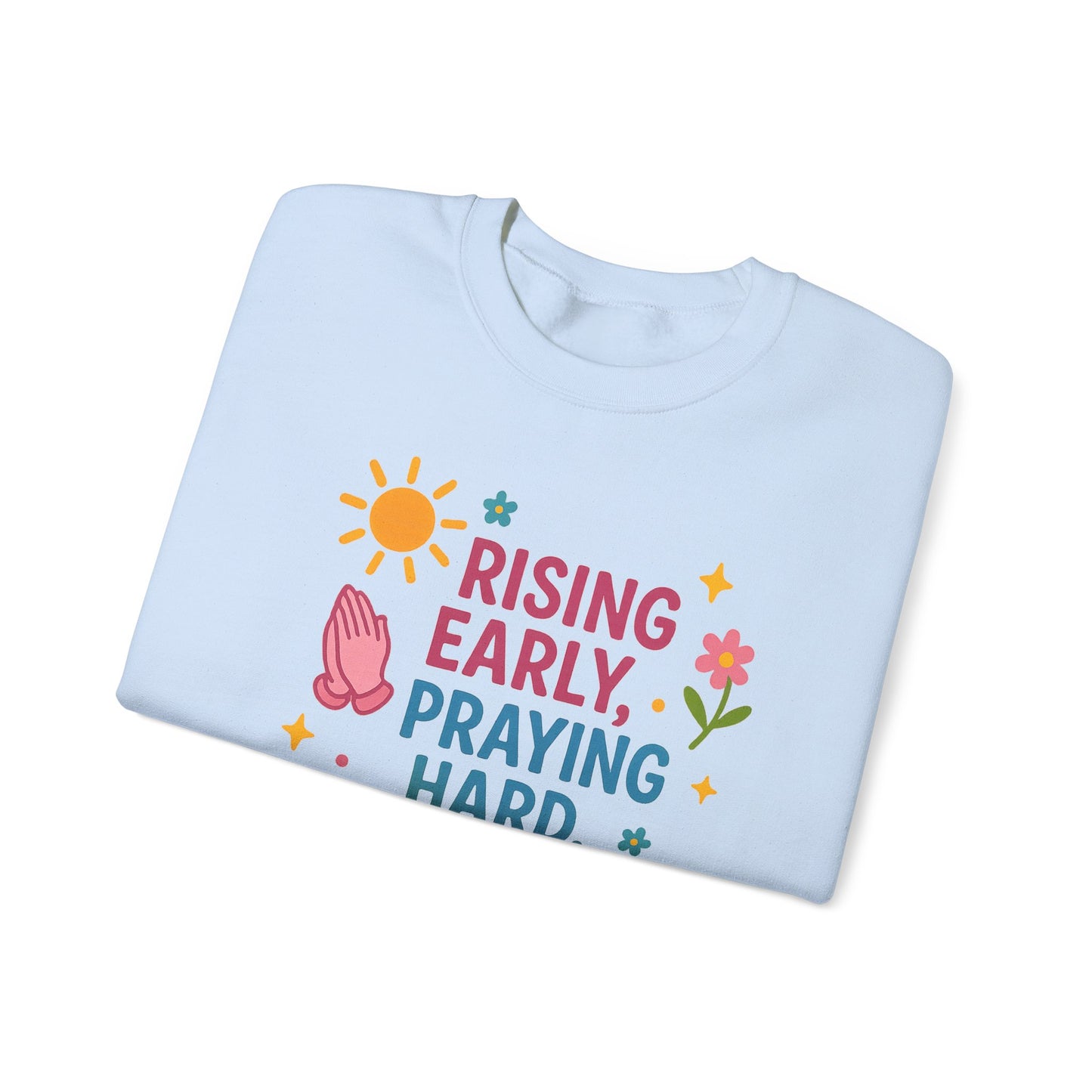 Risen & Slayin' Sweatshirt - Cozy Spiritual Gift for Her, Motivational Crewneck, Daily Inspiration Apparel, Church Outfit, Cute Casual Wear