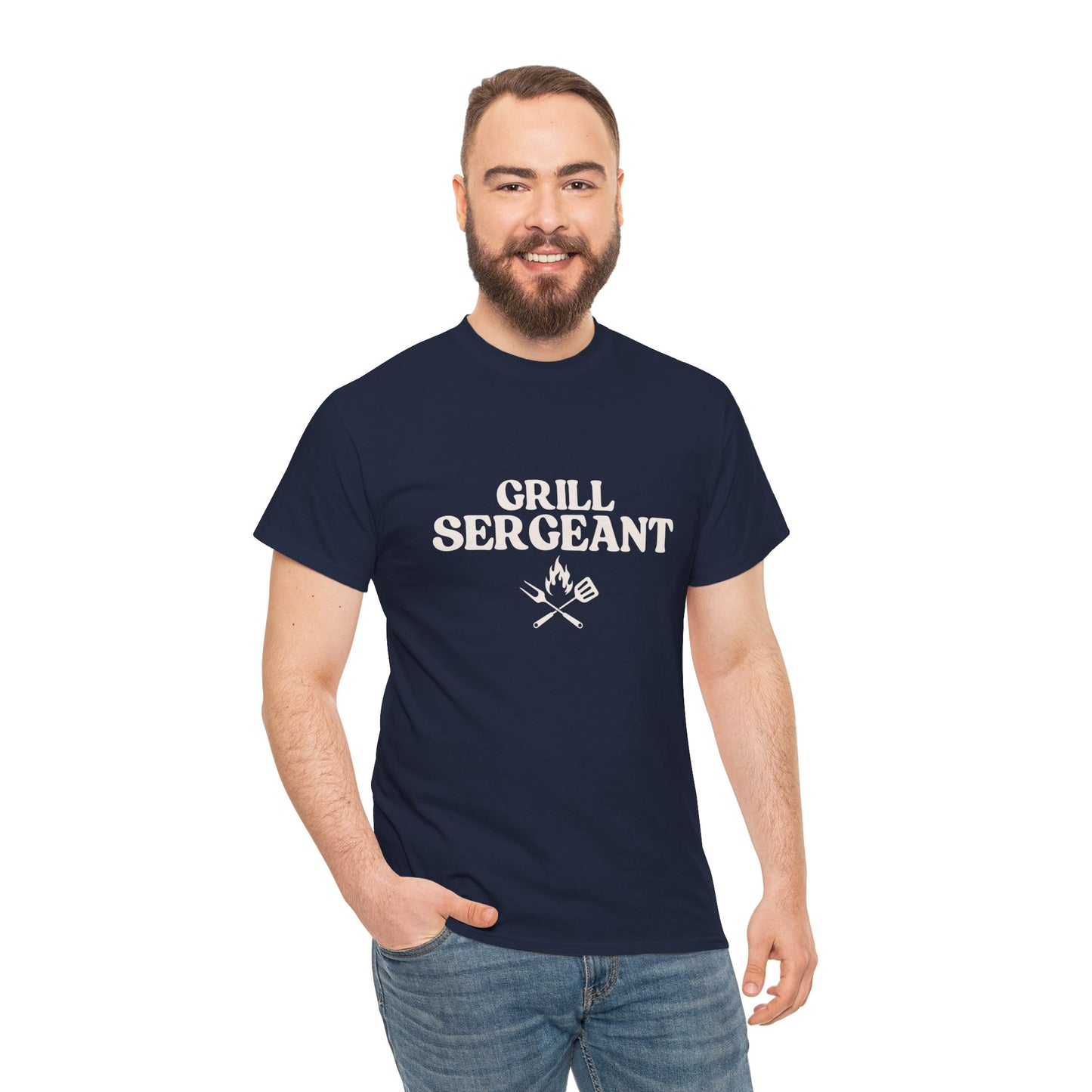 Unisex Cotton Tee - Grill Sergeant, Funny BBQ Shirt, Father's Day Gift, Cookout Apparel, Summer Party Wear, Casual T-Shirt