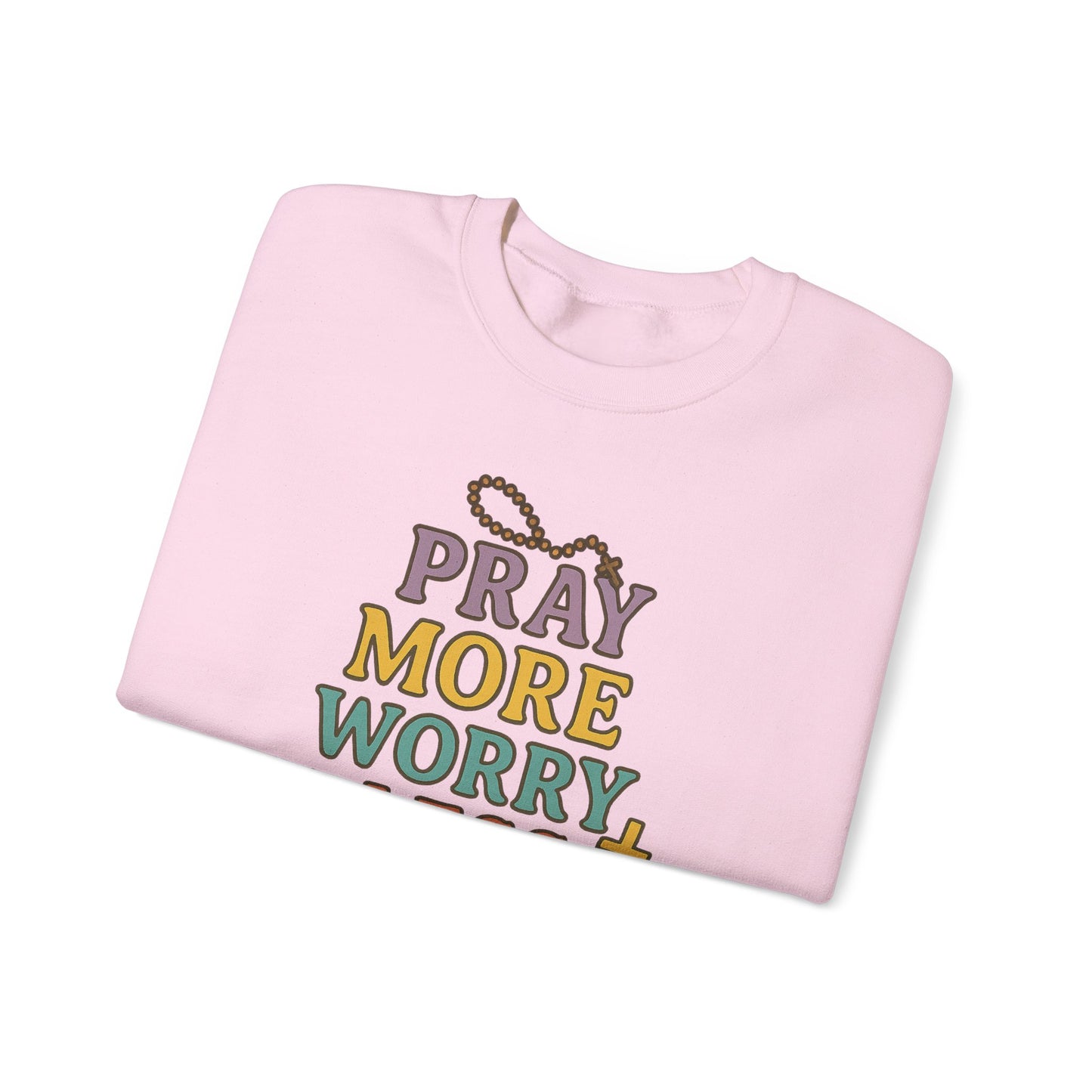 Faith-Inspired Crewneck Sweatshirt - Pray More Worry Less, Cozy Gift for Family, Religious Apparel, Inspirational Sweatshirt, Perfect [...]