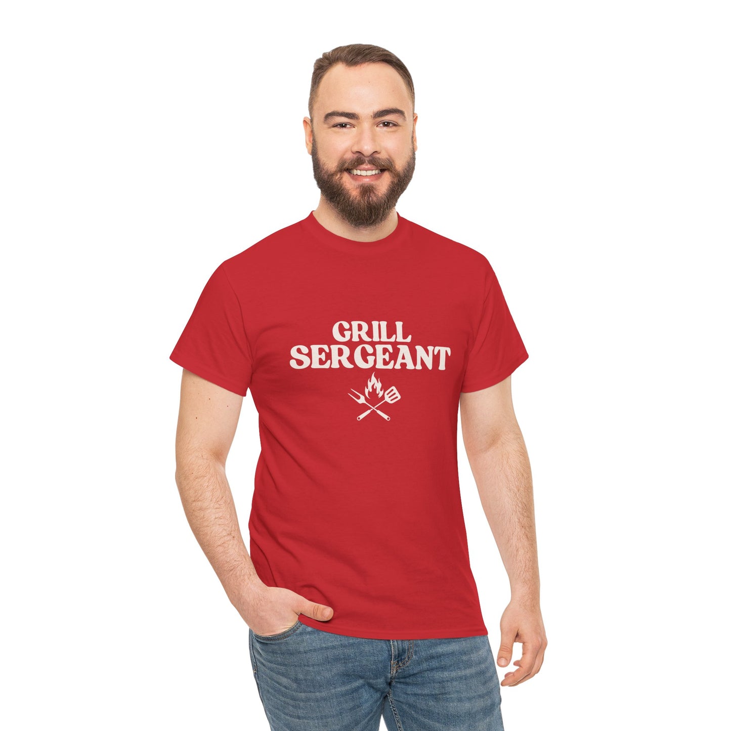 Unisex Cotton Tee - Grill Sergeant, Funny BBQ Shirt, Father's Day Gift, Cookout Apparel, Summer Party Wear, Casual T-Shirt