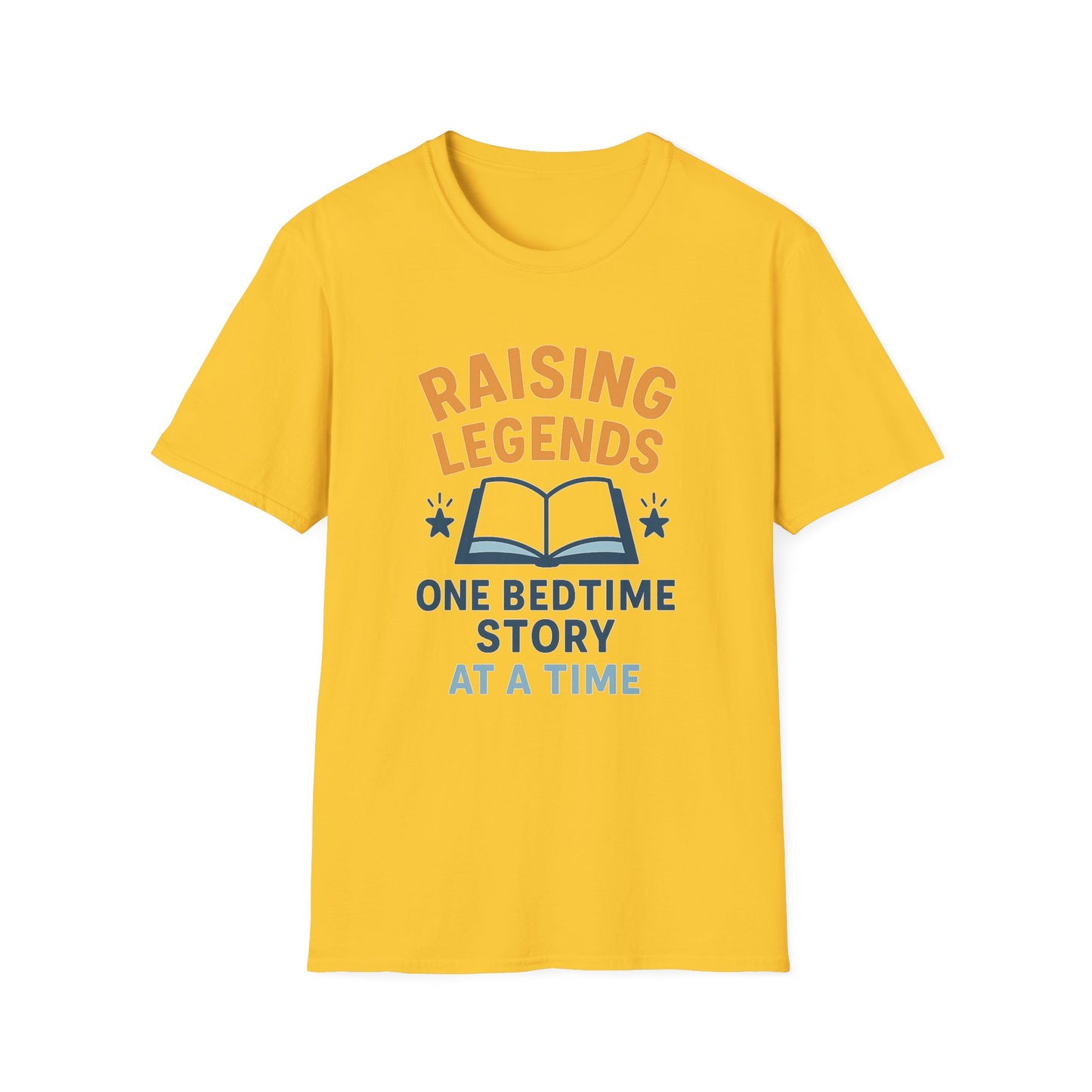 Raising Legends Bedtime Story T-Shirt, Unisex Softstyle Tee for Parents, Gift for Baby Showers, Kids' Birthdays, Cozy Casual Wear