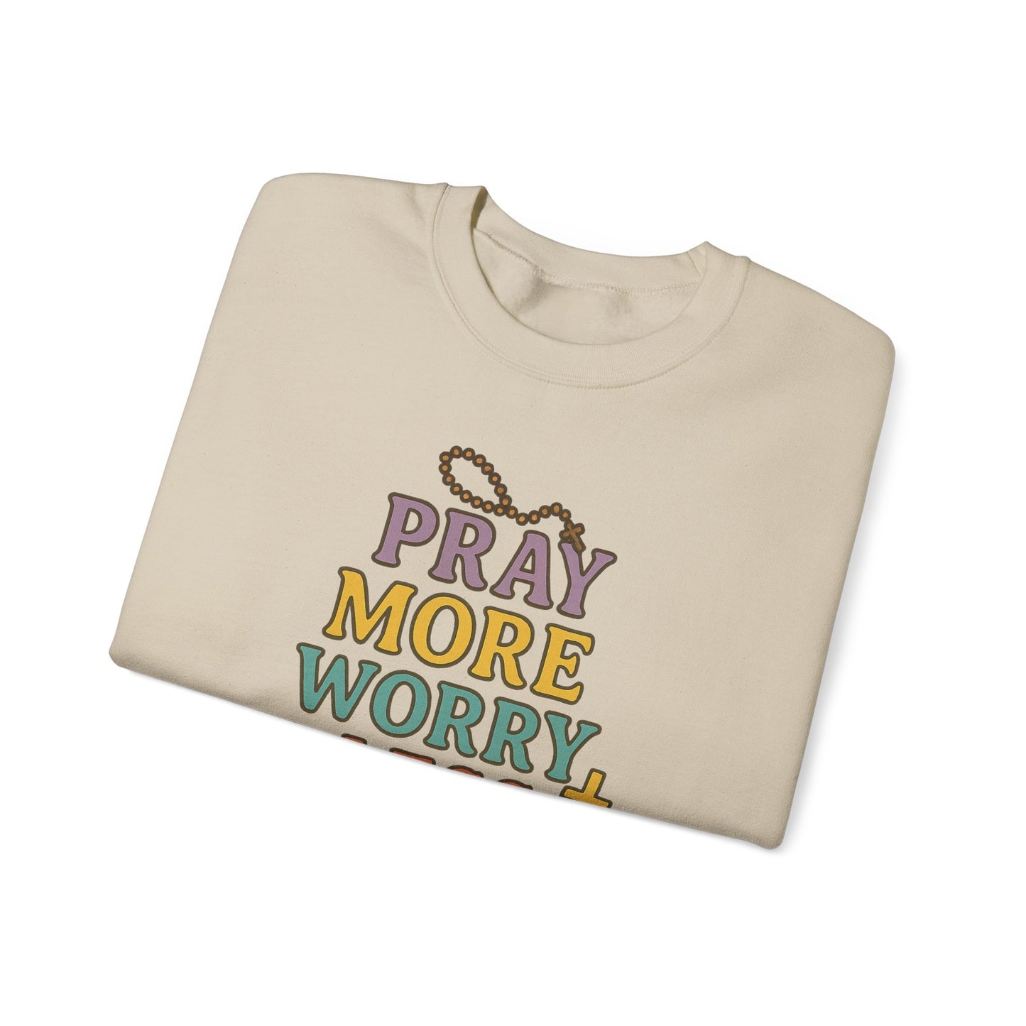 Faith-Inspired Crewneck Sweatshirt - Pray More Worry Less, Cozy Gift for Family, Religious Apparel, Inspirational Sweatshirt, Perfect [...]