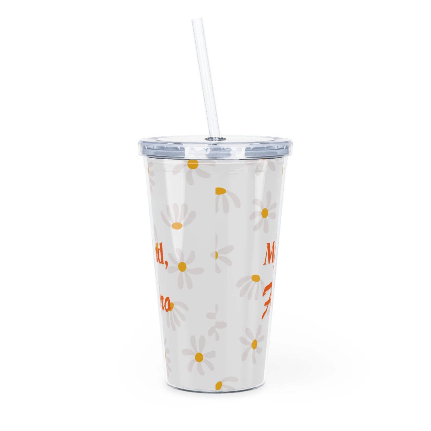 Plastic Tumbler with Straw