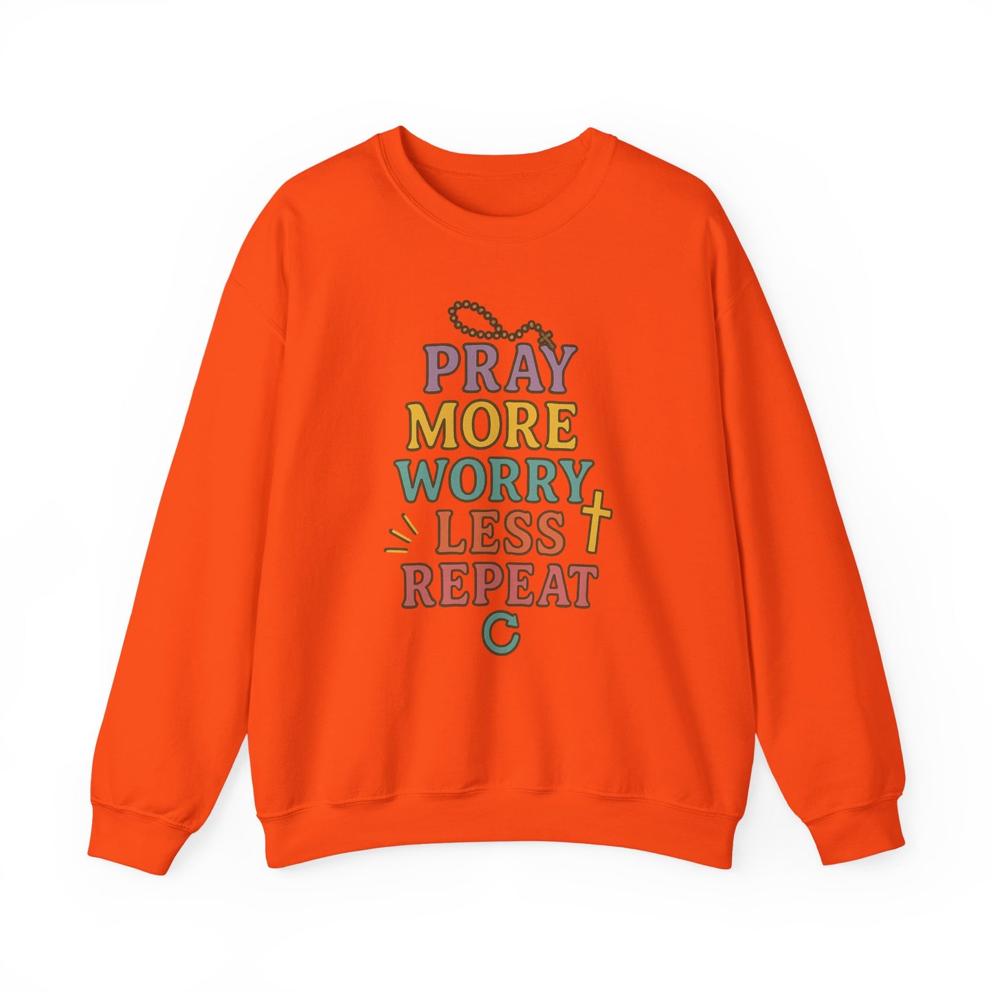 Faith-Inspired Crewneck Sweatshirt - Pray More Worry Less, Cozy Gift for Family, Religious Apparel, Inspirational Sweatshirt, Perfect [...]
