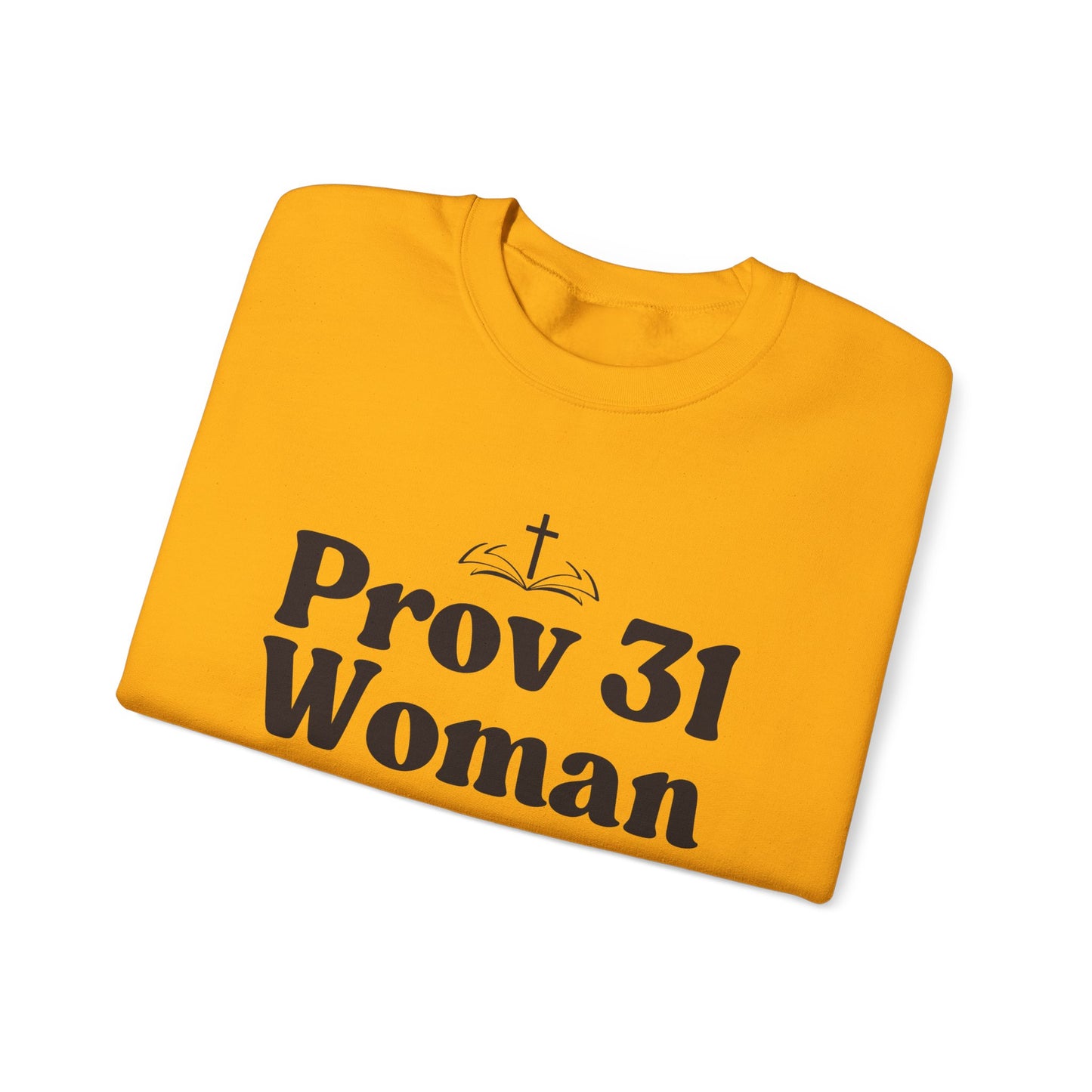 Faith-Inspired Unisex Crewneck Sweatshirt, Prov 31 Woman Gift, Cozy Apparel, Christian Fashion, Spirituality, Everyday Wear