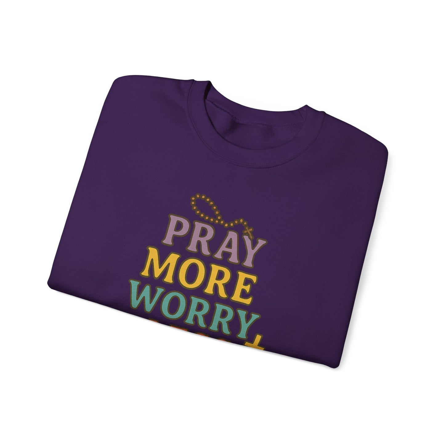 Faith-Inspired Crewneck Sweatshirt - Pray More Worry Less, Cozy Gift for Family, Religious Apparel, Inspirational Sweatshirt, Perfect [...]