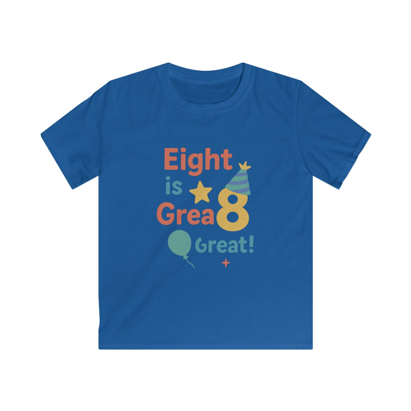 Birthday Celebration Kids Tee, Eight is Great Shirt, Children's Birthday Gift, Fun Party Outfit, Cute Kids Apparel