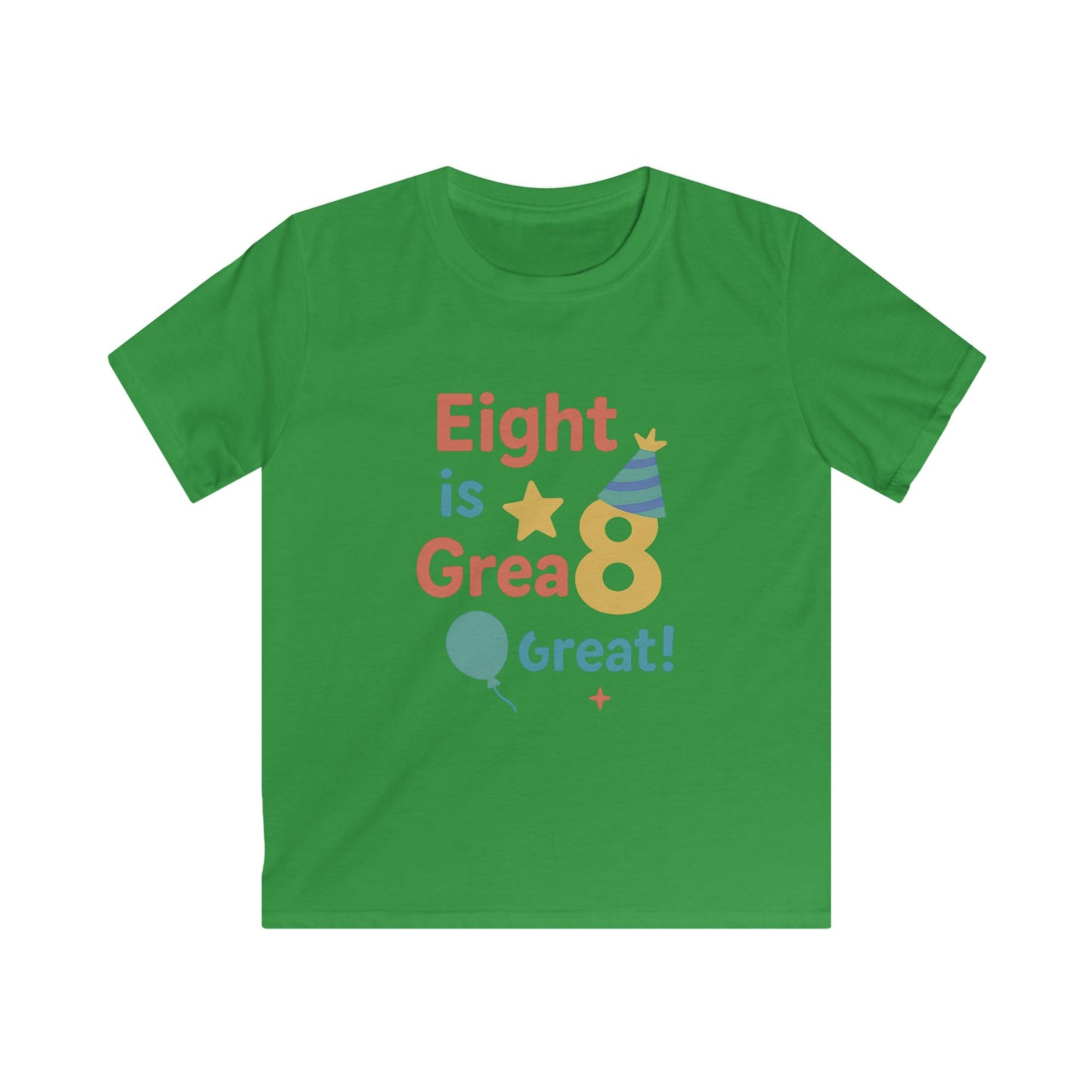 Birthday Celebration Kids Tee, Eight is Great Shirt, Children's Birthday Gift, Fun Party Outfit, Cute Kids Apparel