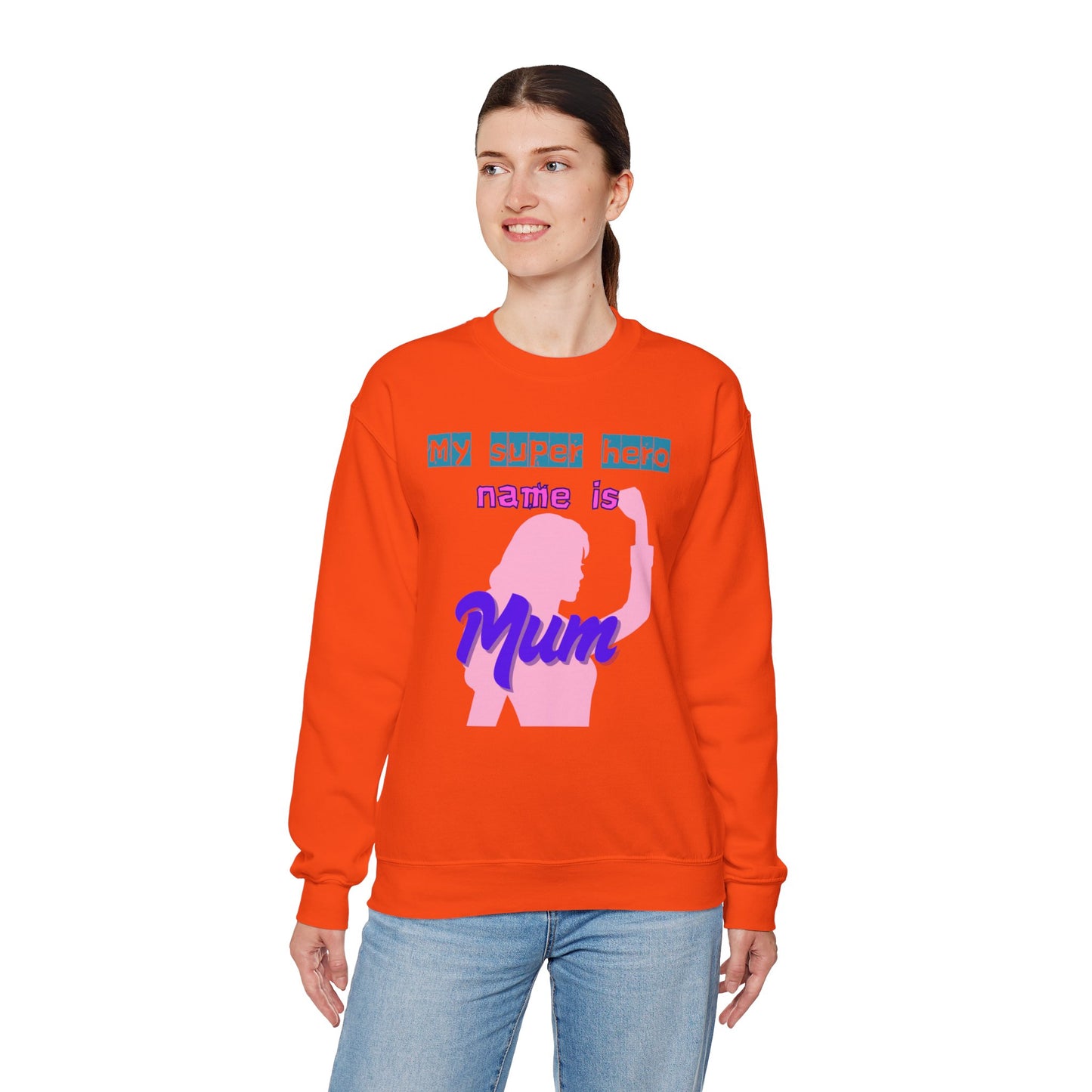 My Superhero Mum Sweatshirt, Cozy Unisex Crewneck, Gift for Moms, Mother's Day, Comfortable Everyday Wear
