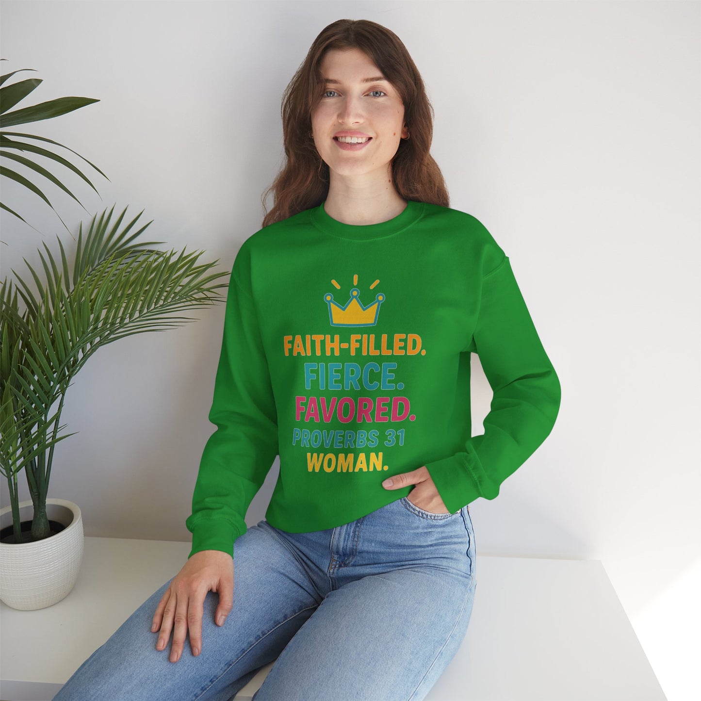 Faith-Filled Proverbs 31 Woman Sweatshirt, Inspirational Crewneck, Motivational Apparel, Christian Gift, Faith-Based Clothing