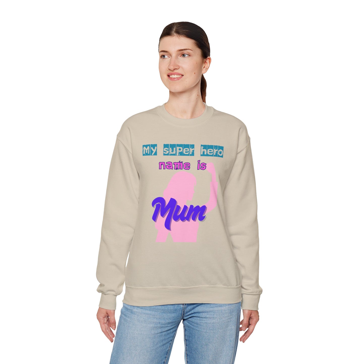 My Superhero Mum Sweatshirt, Cozy Unisex Crewneck, Gift for Moms, Mother's Day, Comfortable Everyday Wear