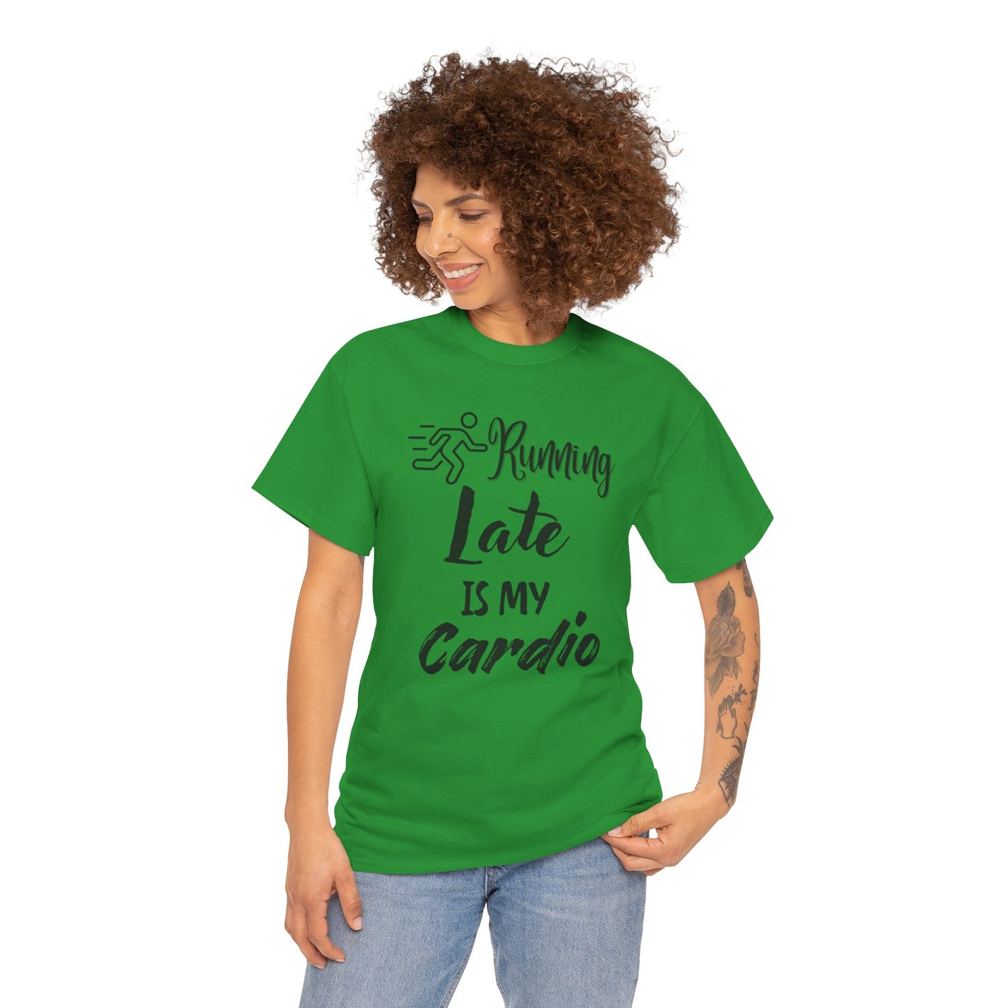 Running Late Is My Cardio Unisex Heavy Cotton Tee
