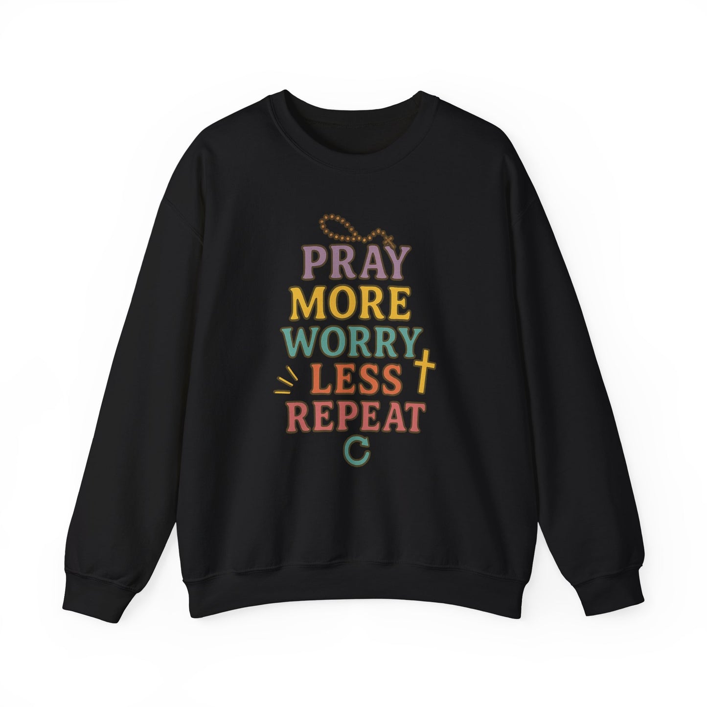Faith-Inspired Crewneck Sweatshirt - Pray More Worry Less, Cozy Gift for Family, Religious Apparel, Inspirational Sweatshirt, Perfect [...]