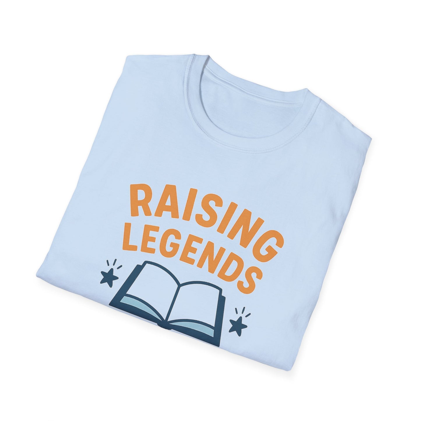 Raising Legends Bedtime Story T-Shirt, Unisex Softstyle Tee for Parents, Gift for Baby Showers, Kids' Birthdays, Cozy Casual Wear