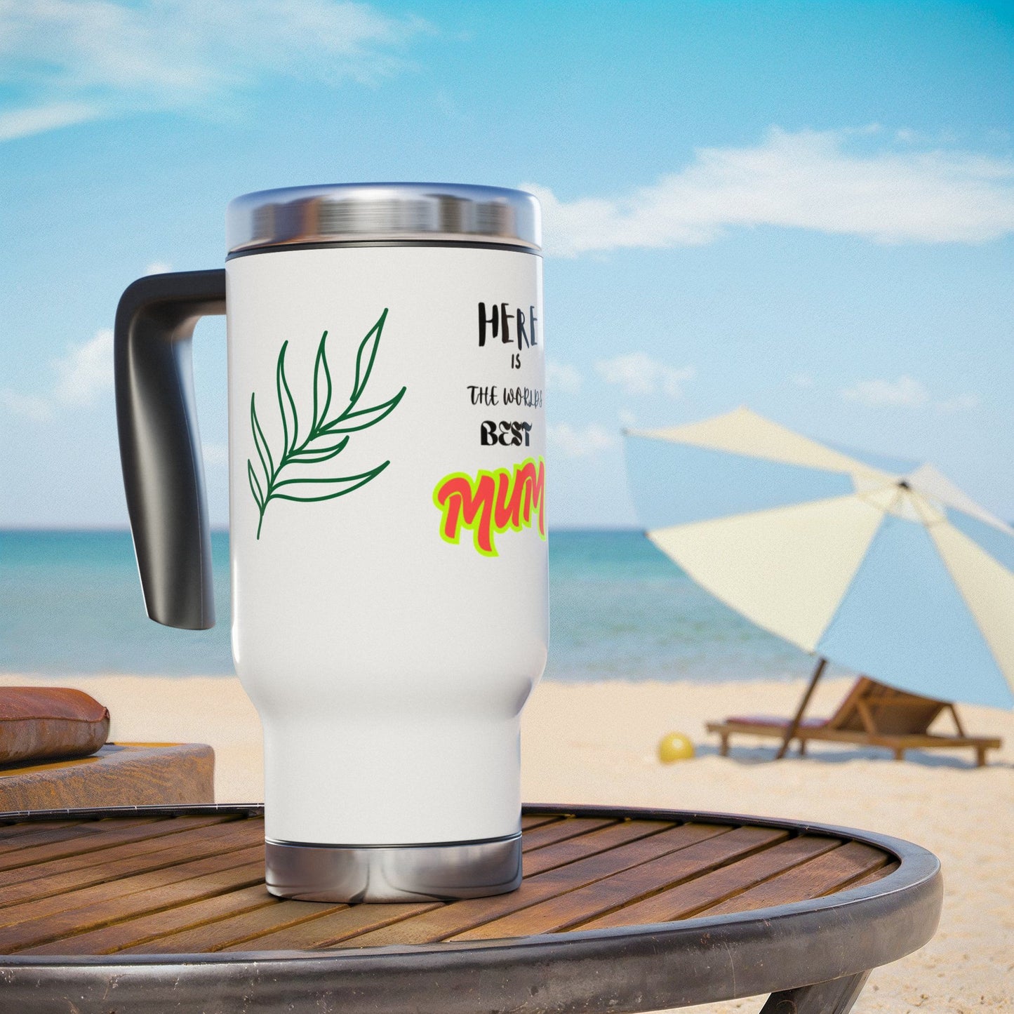 Personalized Travel Mug - Best Mum 14oz Stainless Steel Coffee Cup