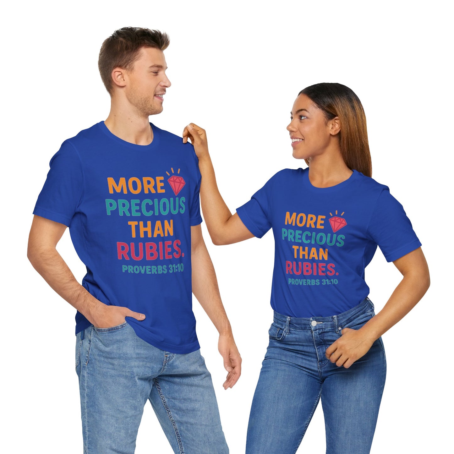 More Precious Than Rubies Tee, Inspirational T-Shirt, Faith-Based Clothing, Christian Gift, Bible Verse Apparel