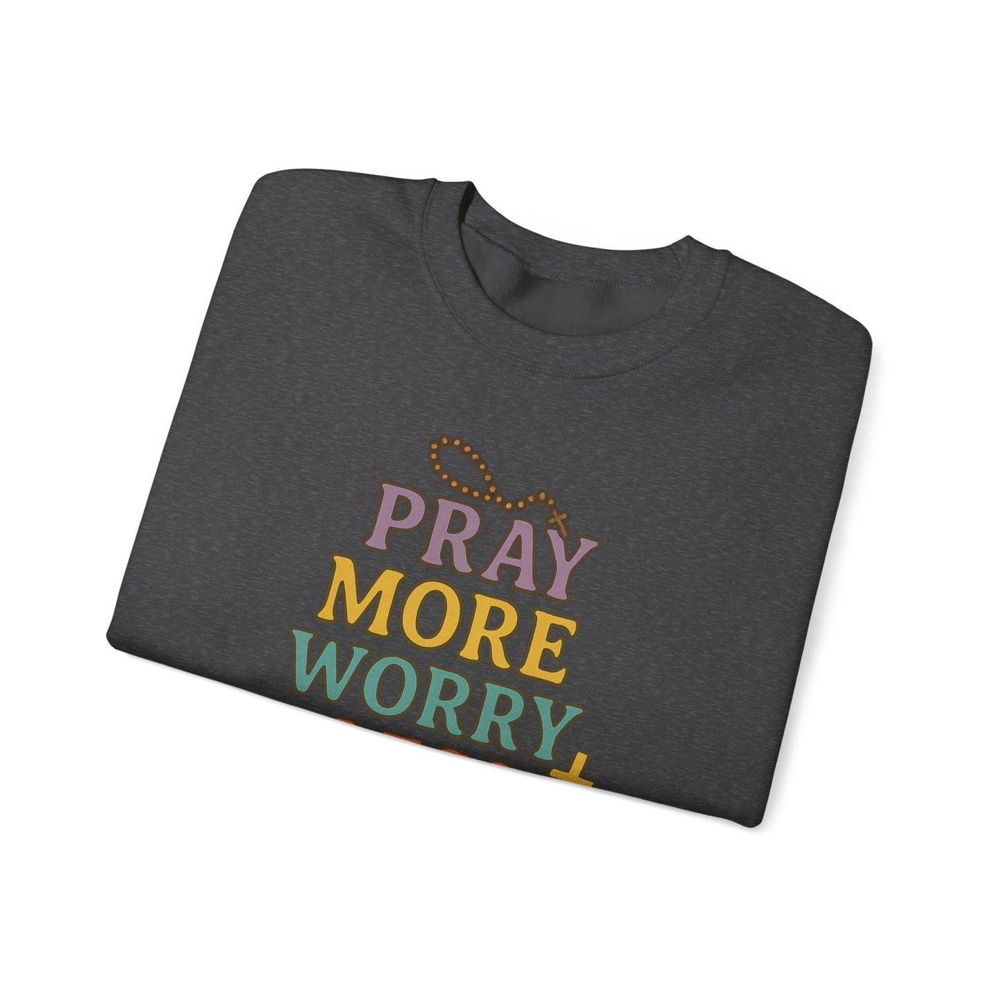 Faith-Inspired Crewneck Sweatshirt - Pray More Worry Less, Cozy Gift for Family, Religious Apparel, Inspirational Sweatshirt, Perfect [...]