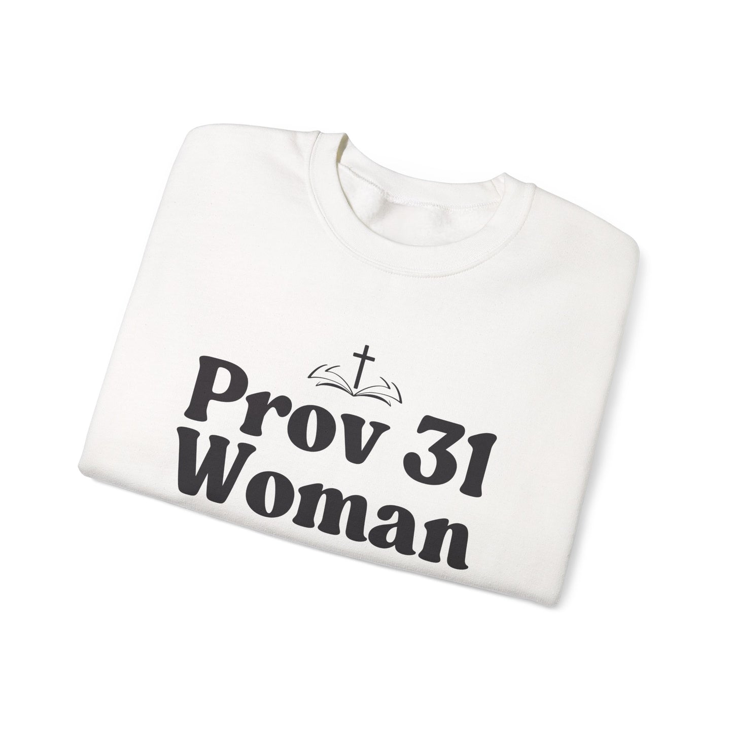 Faith-Inspired Unisex Crewneck Sweatshirt, Prov 31 Woman Gift, Cozy Apparel, Christian Fashion, Spirituality, Everyday Wear