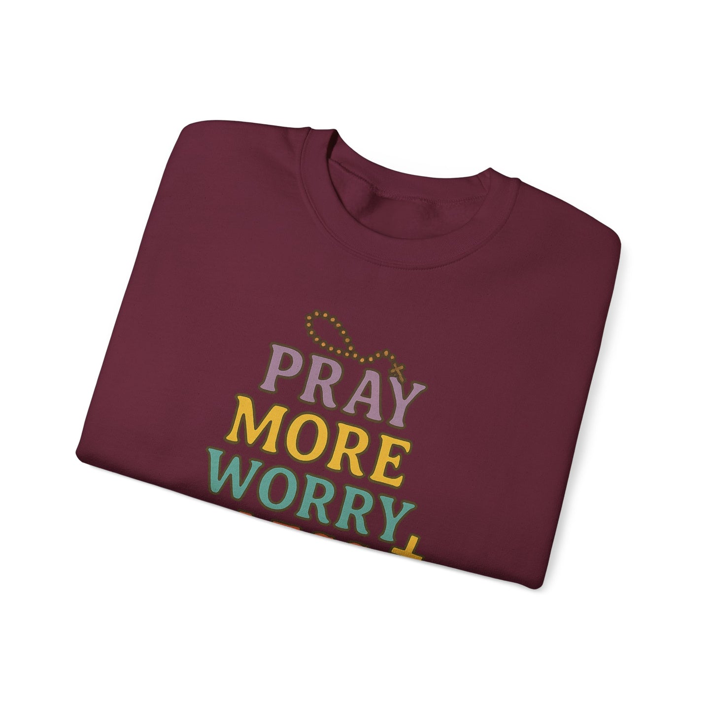 Faith-Inspired Crewneck Sweatshirt - Pray More Worry Less, Cozy Gift for Family, Religious Apparel, Inspirational Sweatshirt, Perfect [...]